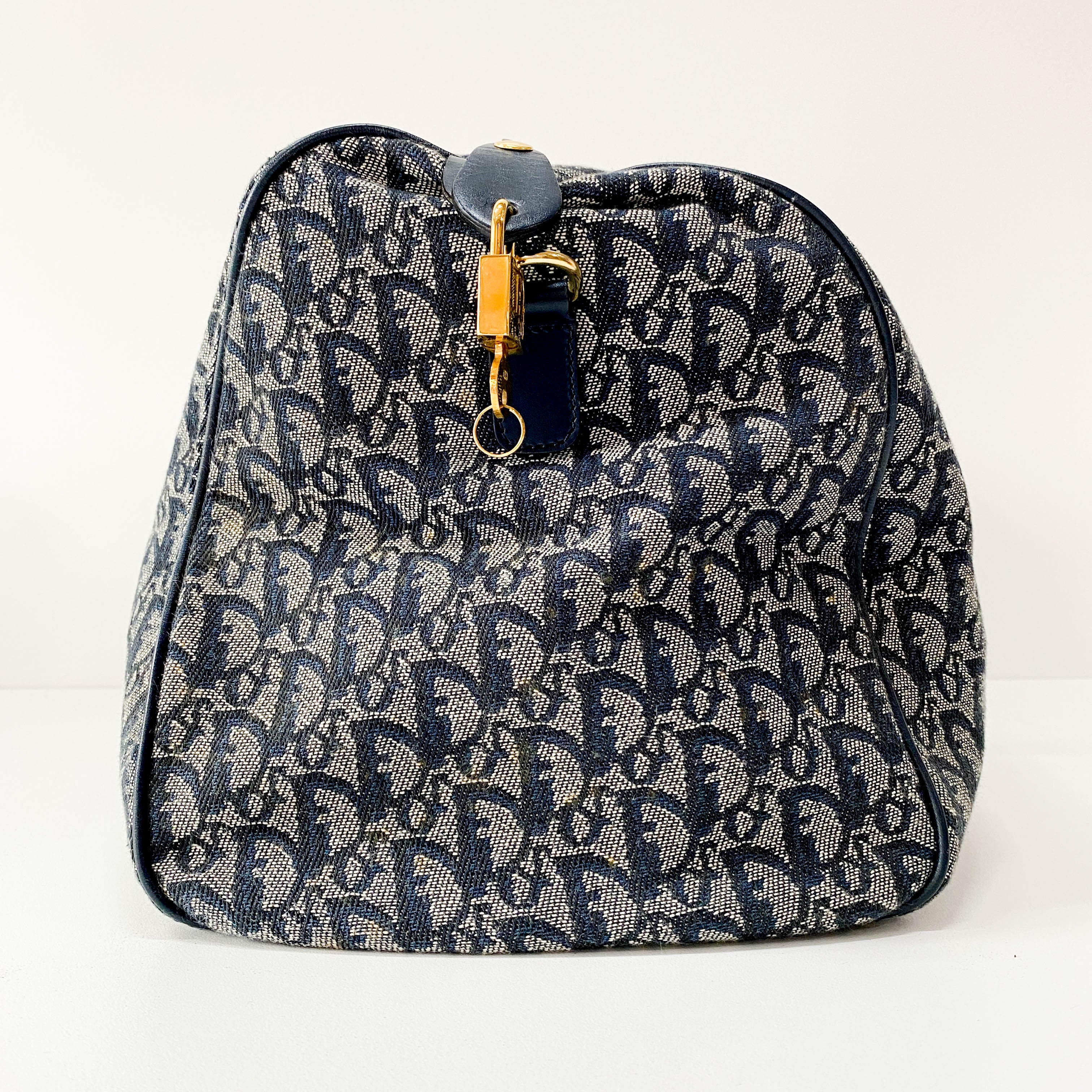 Boston Trotter Navy Canvas Bag