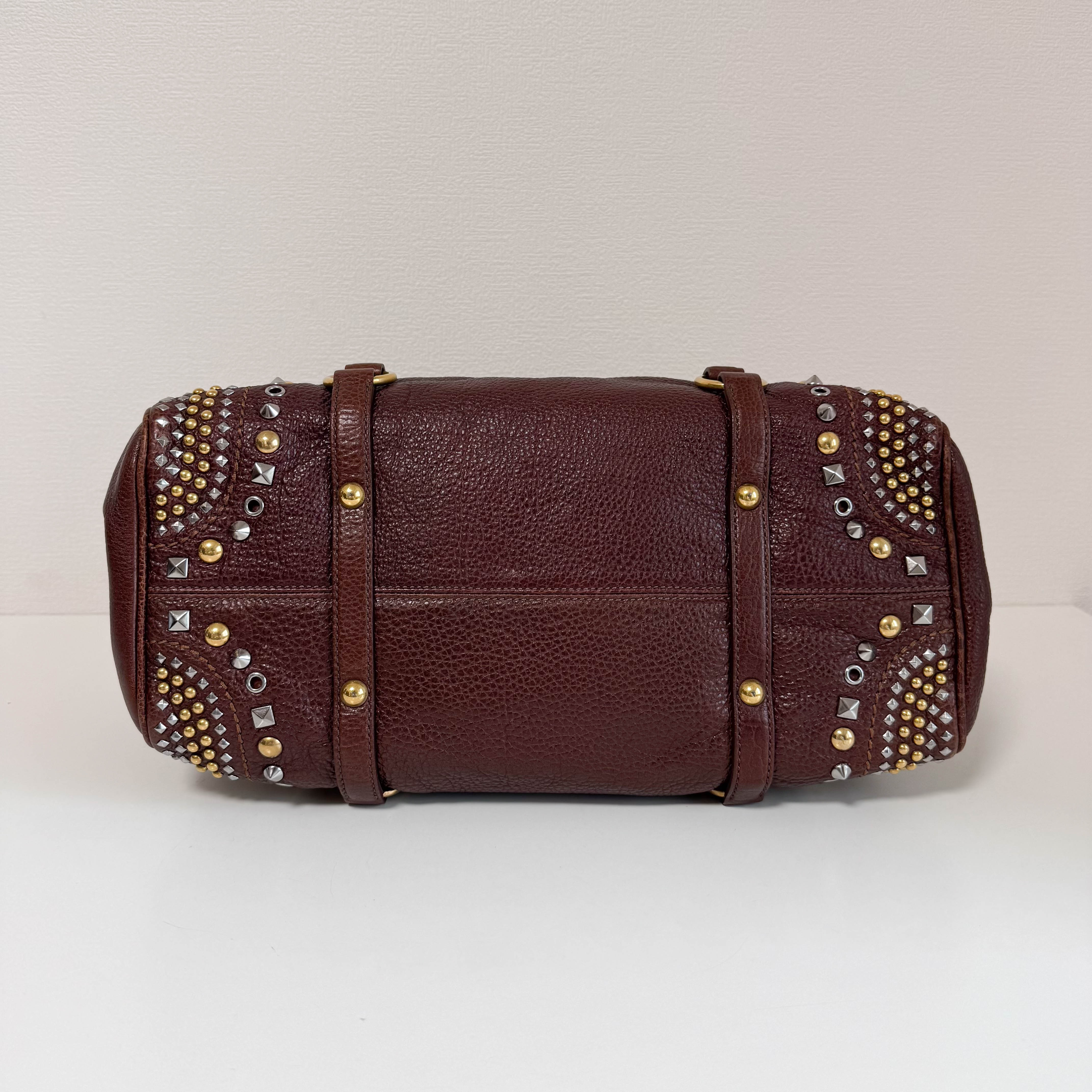 Vitello Brown Leather Top Handle Bag