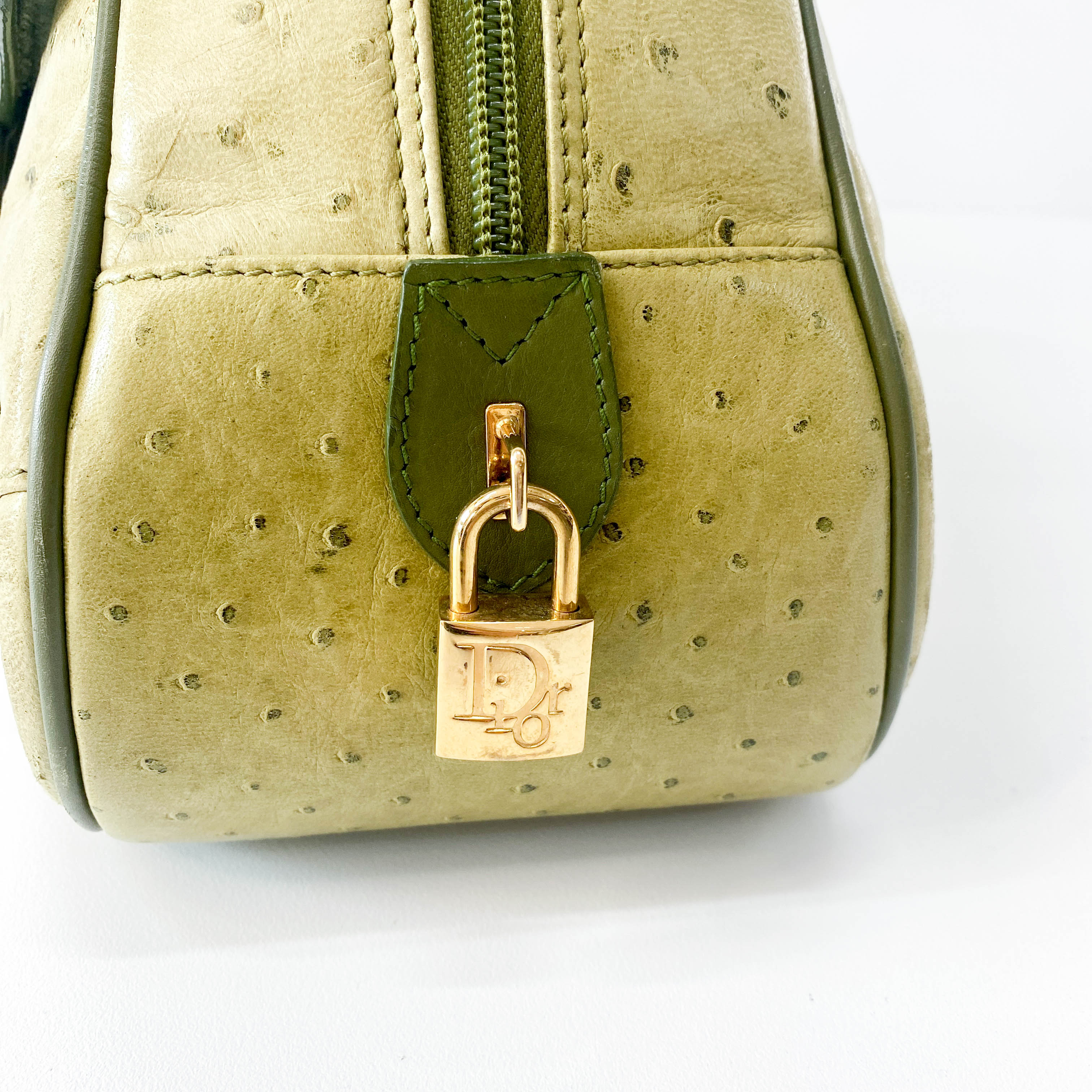 Green Leather Saddle Bowler Bag