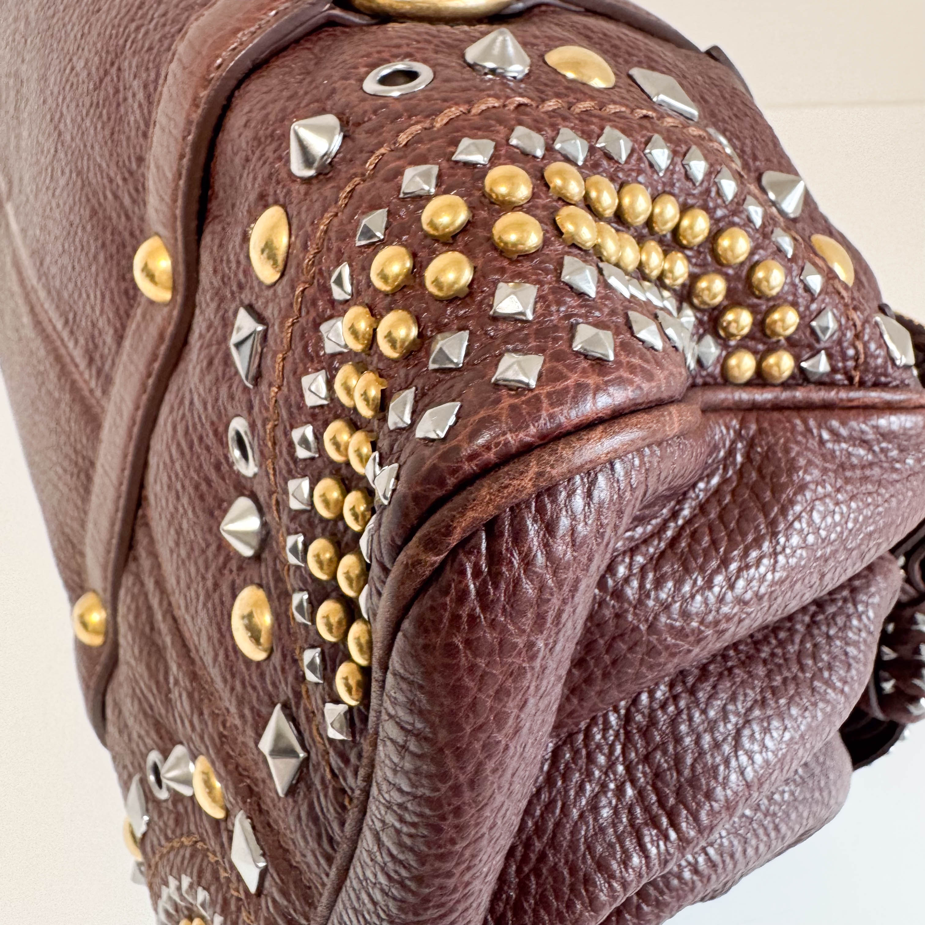 Vitello Brown Leather Top Handle Bag