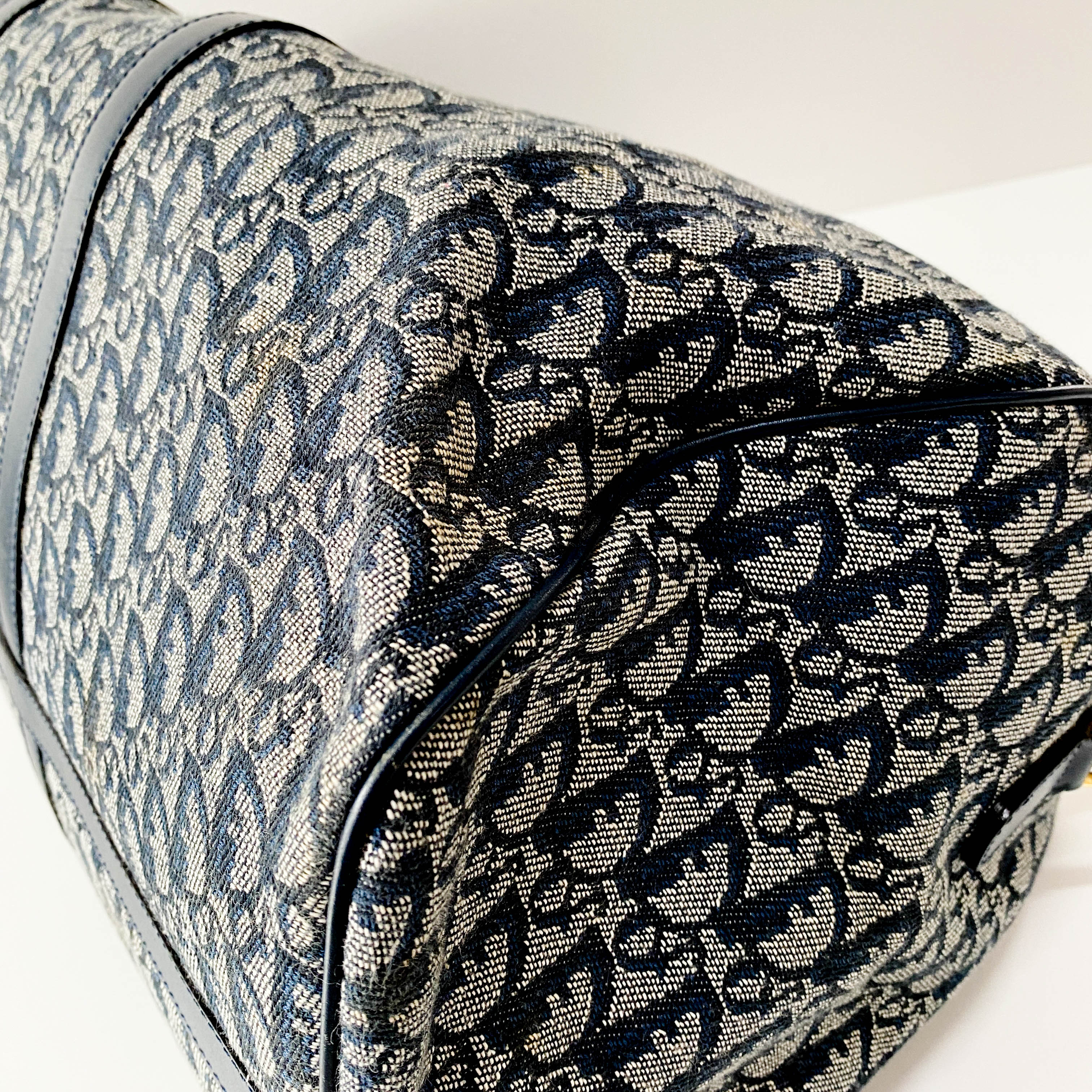 Boston Trotter Navy Canvas Bag