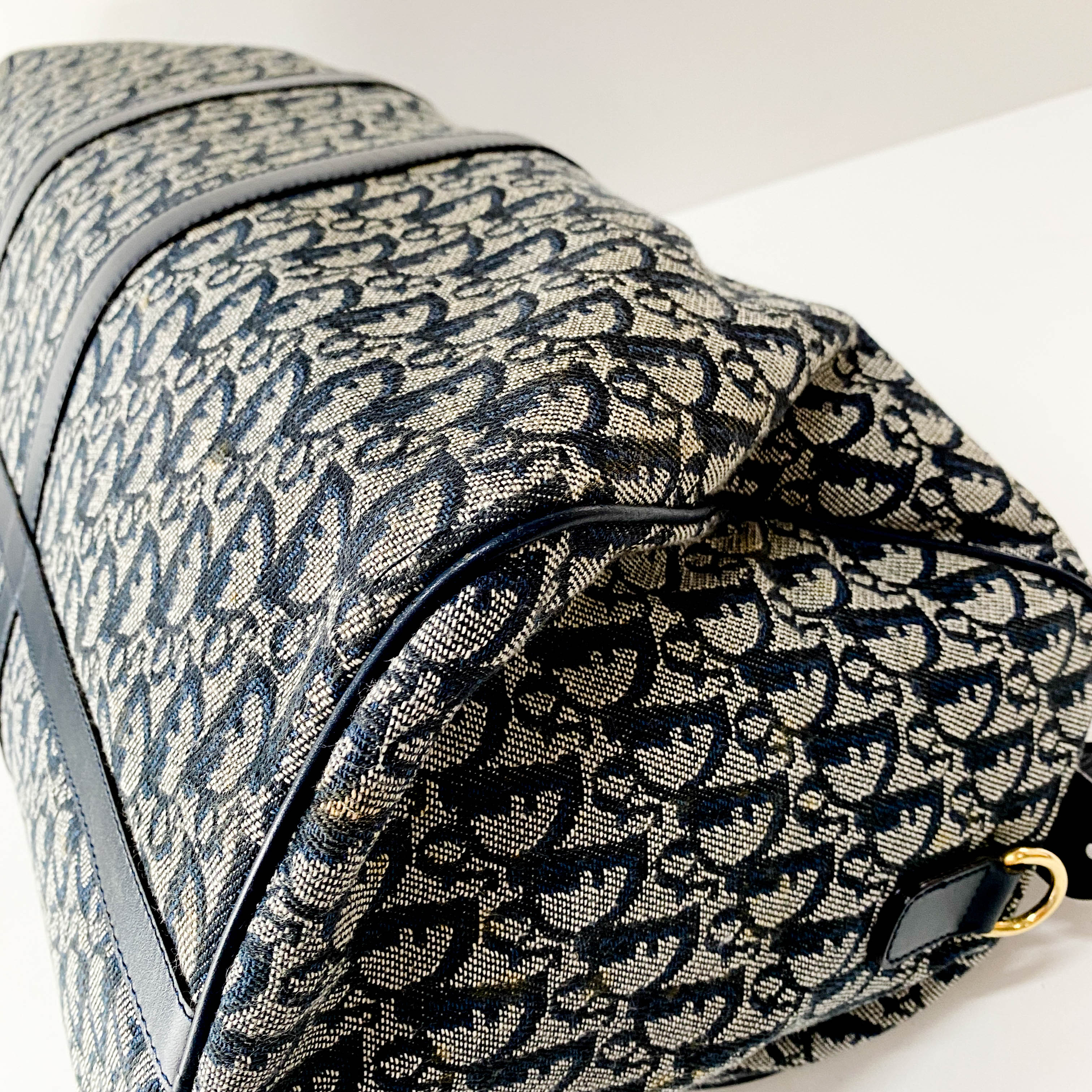 Boston Trotter Navy Canvas Bag