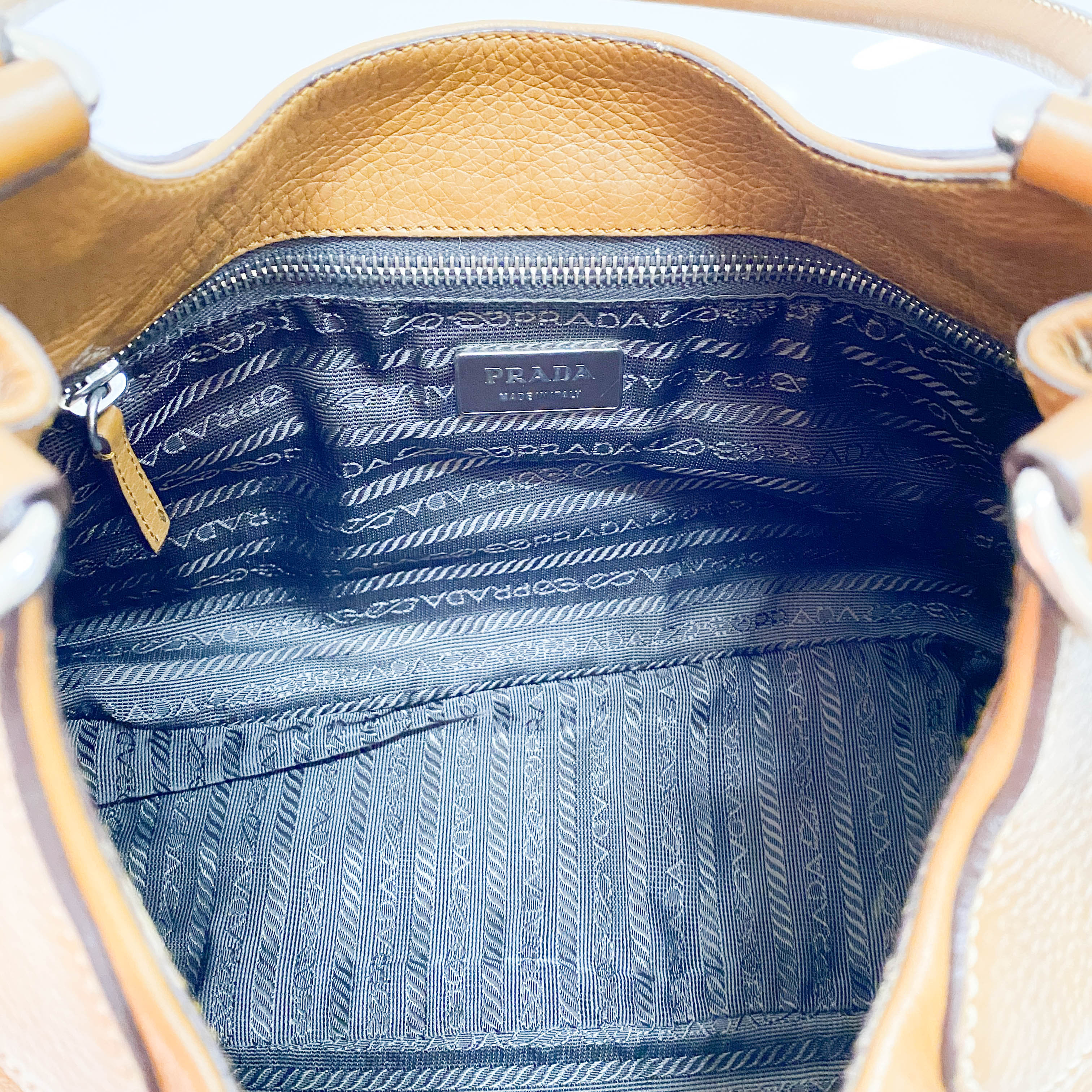 Moon Brown Calfskin Leather Shoulder Bag