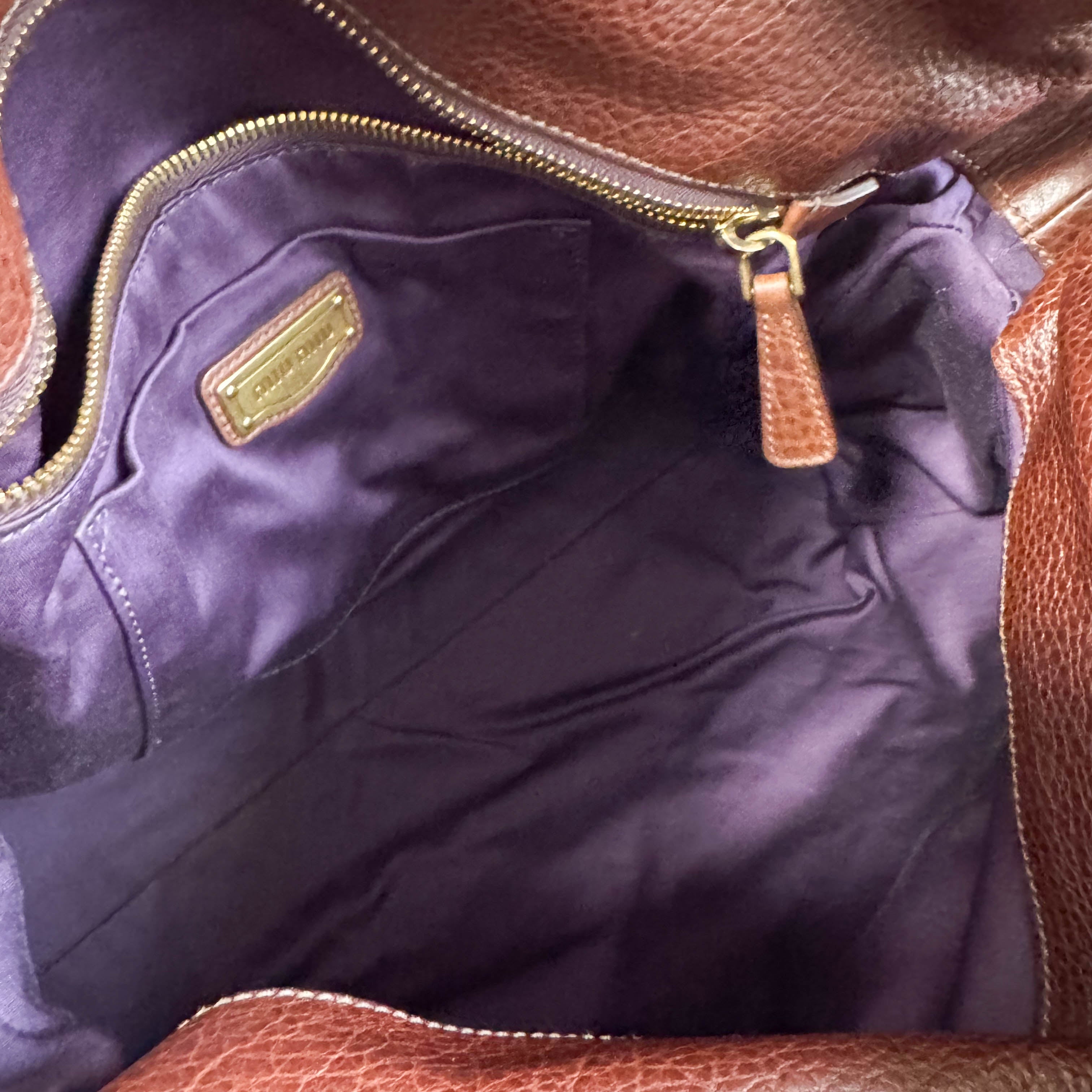 Vitello Brown Leather Top Handle Bag