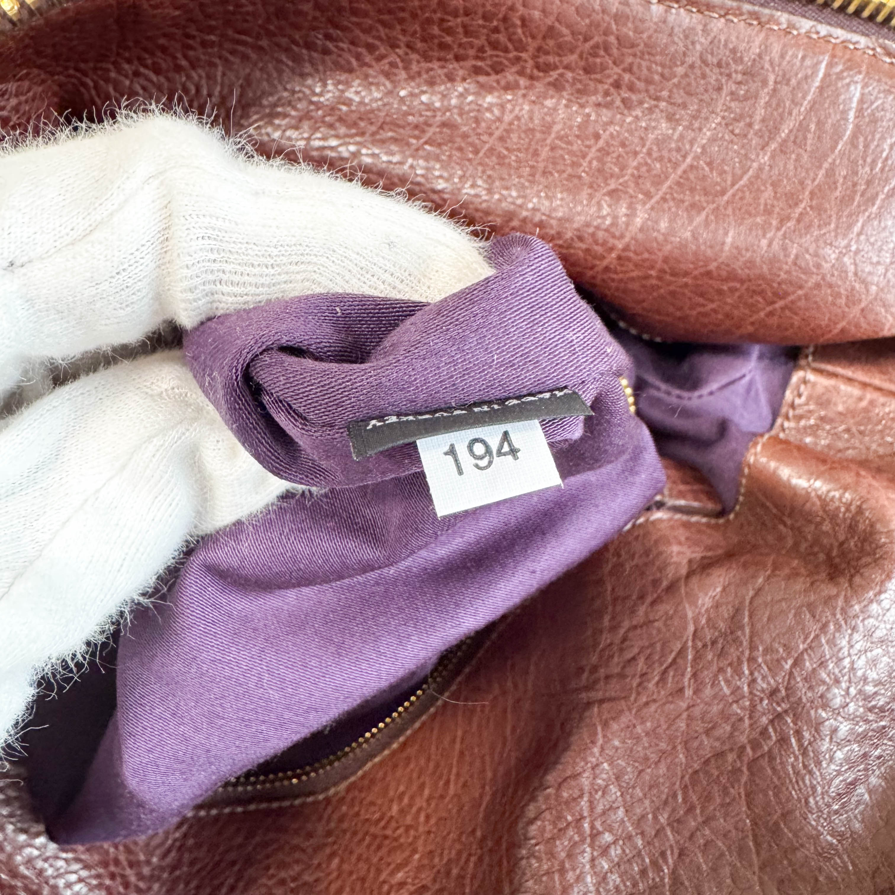 Vitello Brown Leather Top Handle Bag