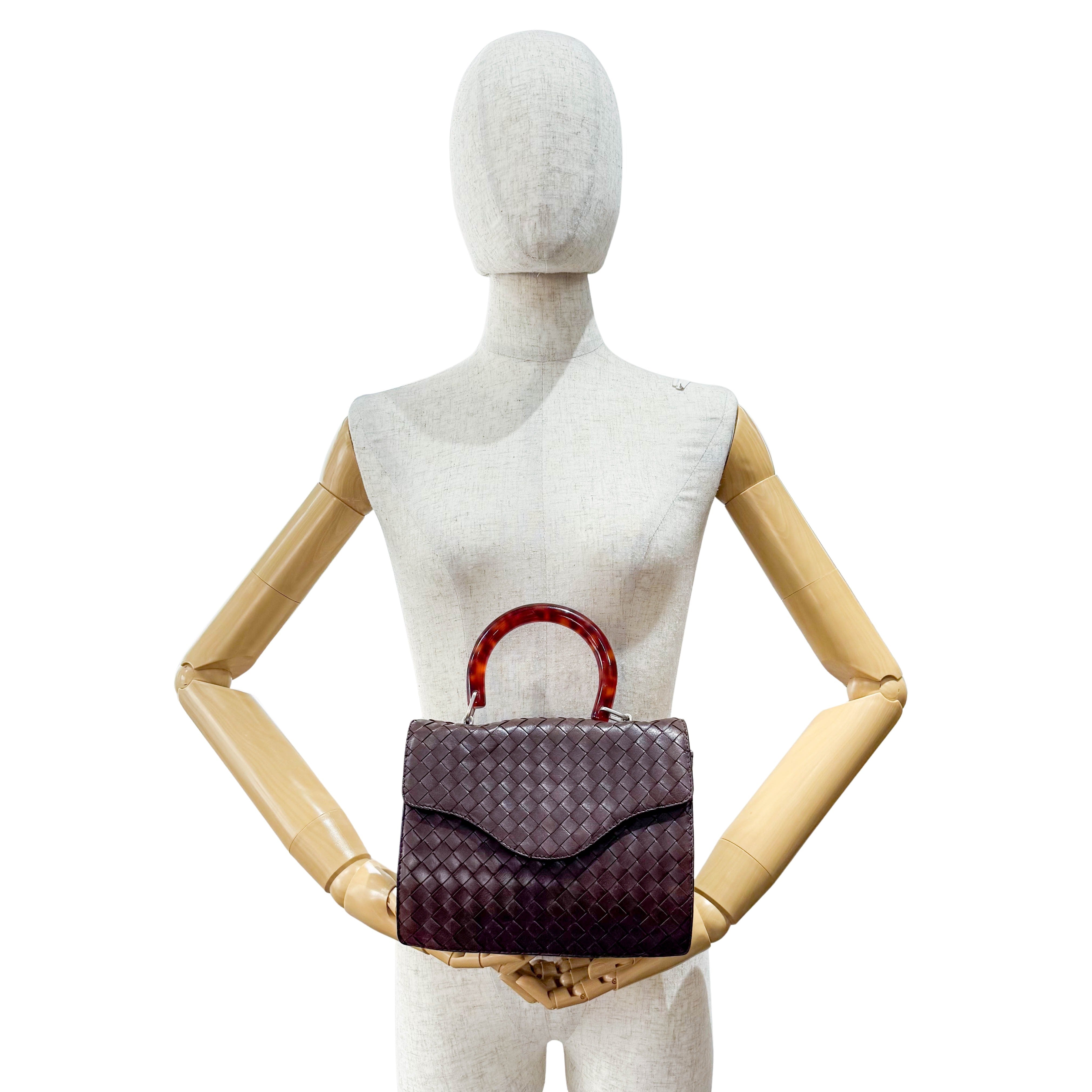 Intrecciato Tortoise Shell Mini Handle Bag