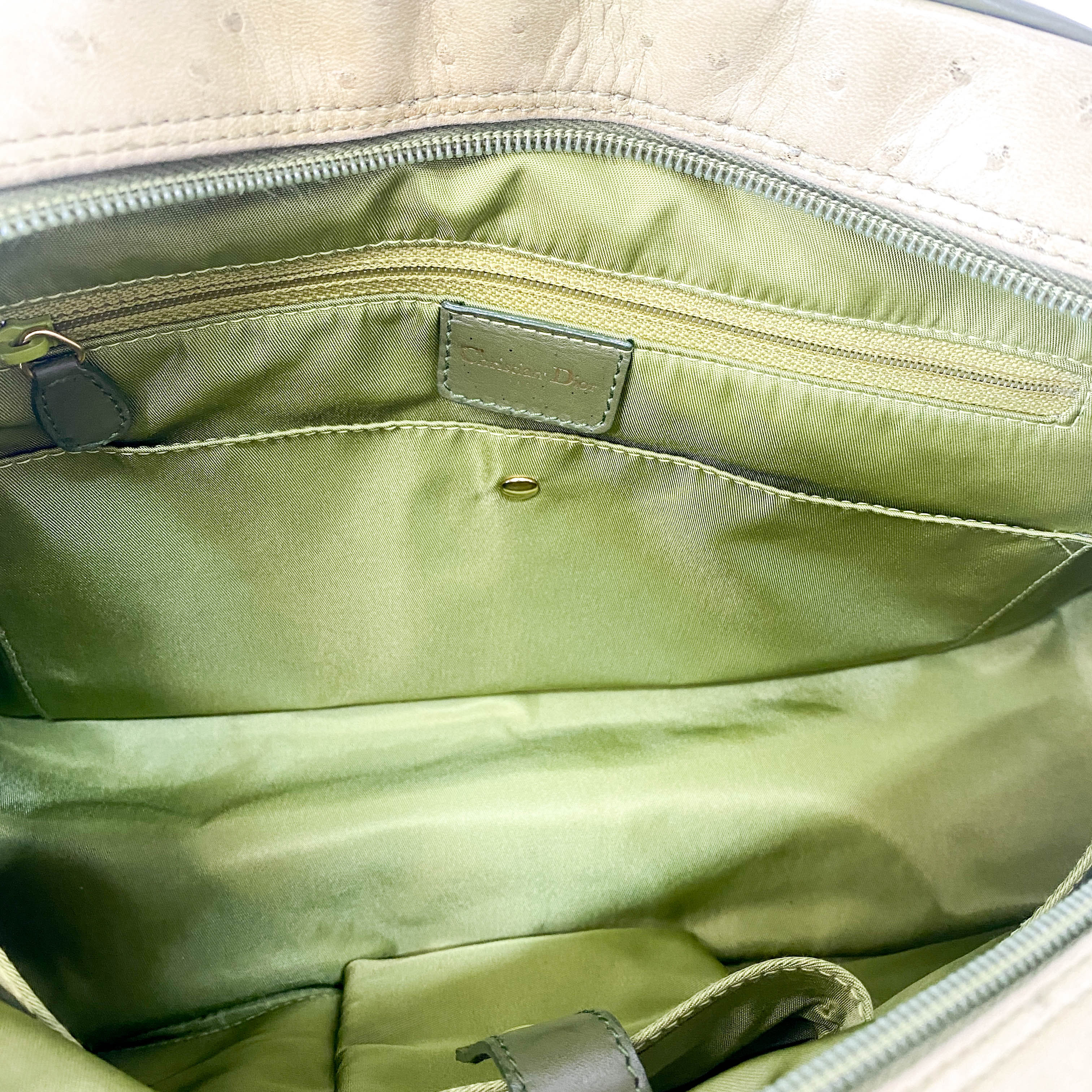 Green Leather Saddle Bowler Bag