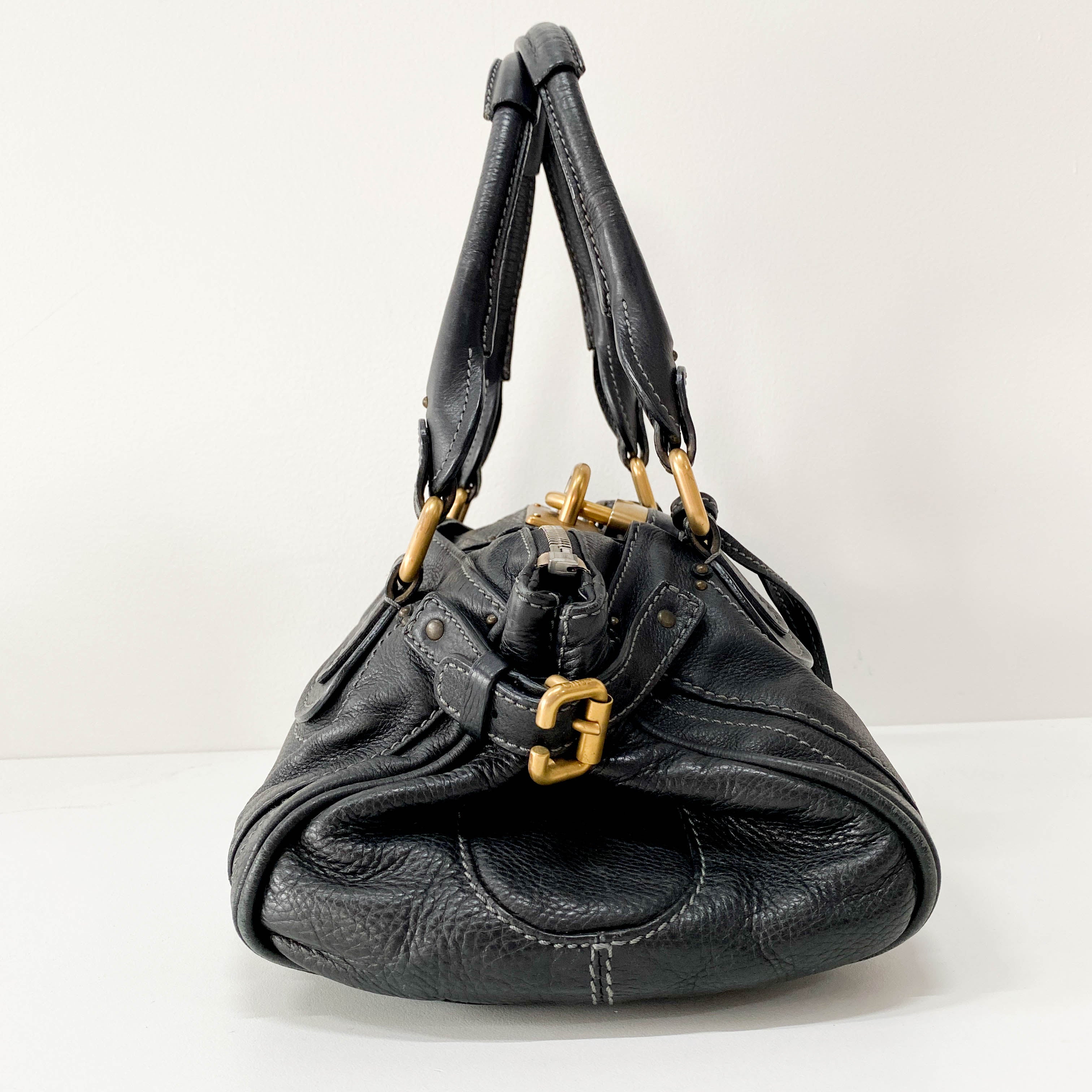 Paddington Black Leather Shoulder Bag