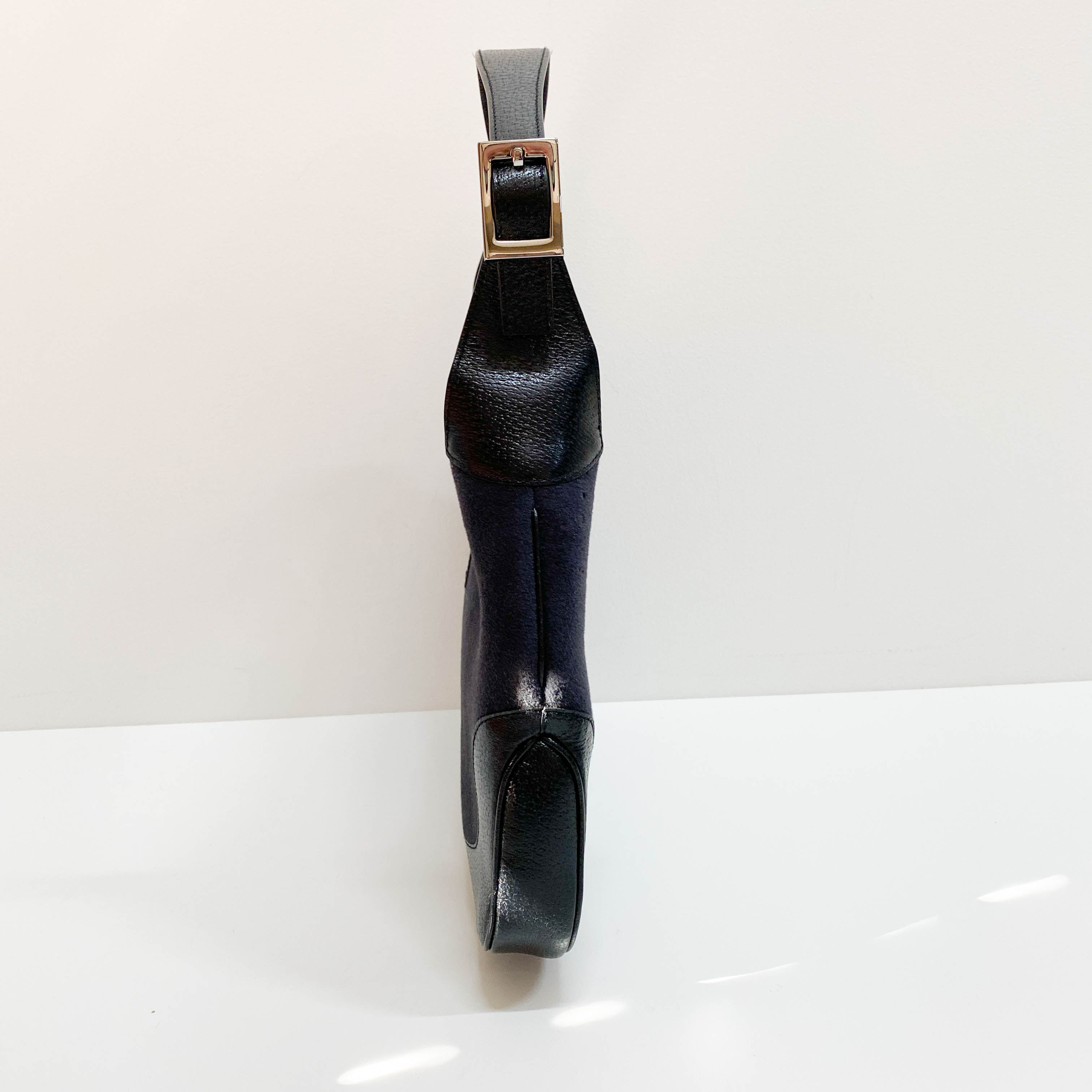 Jackie Black Wool Shoulder Bag