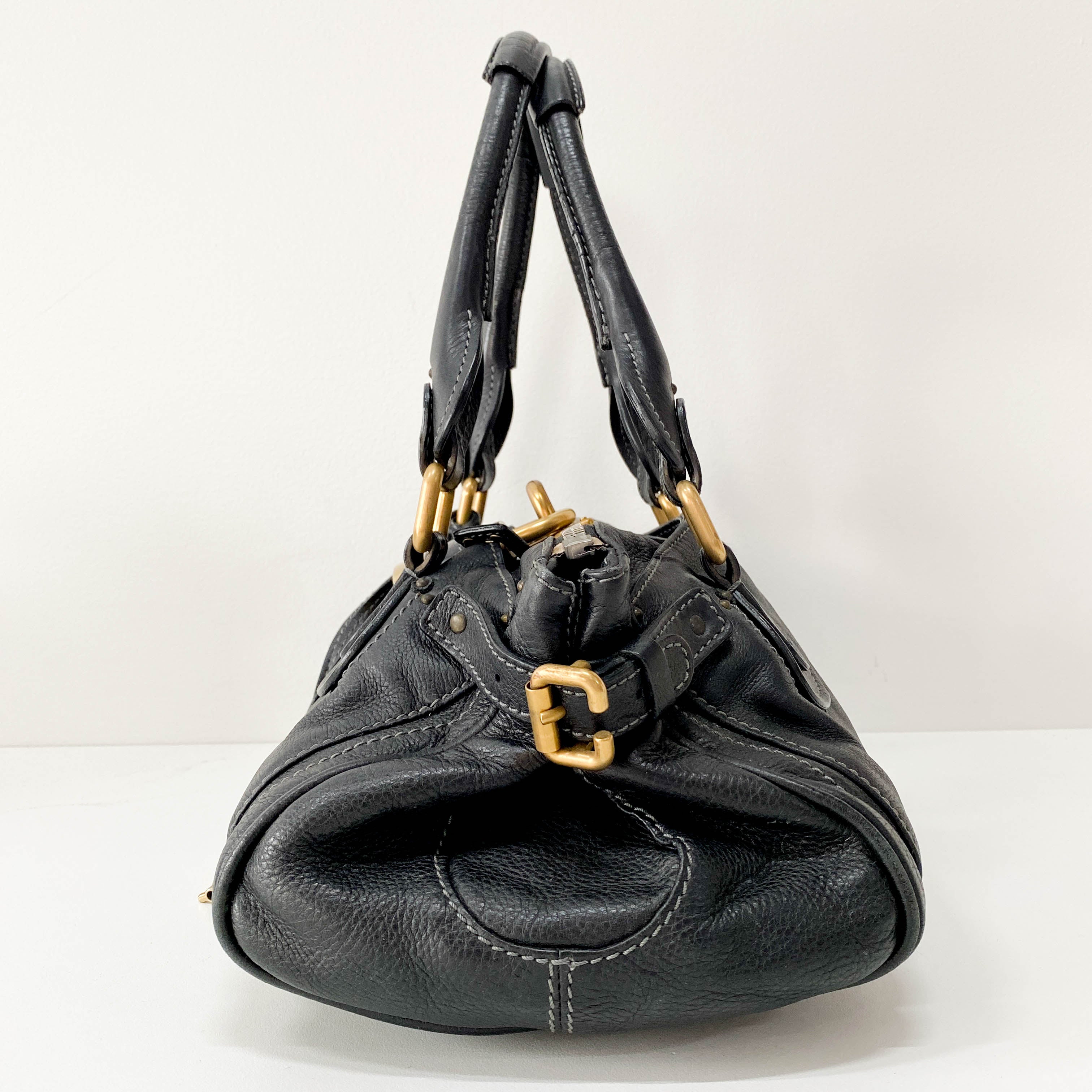 Paddington Black Leather Shoulder Bag