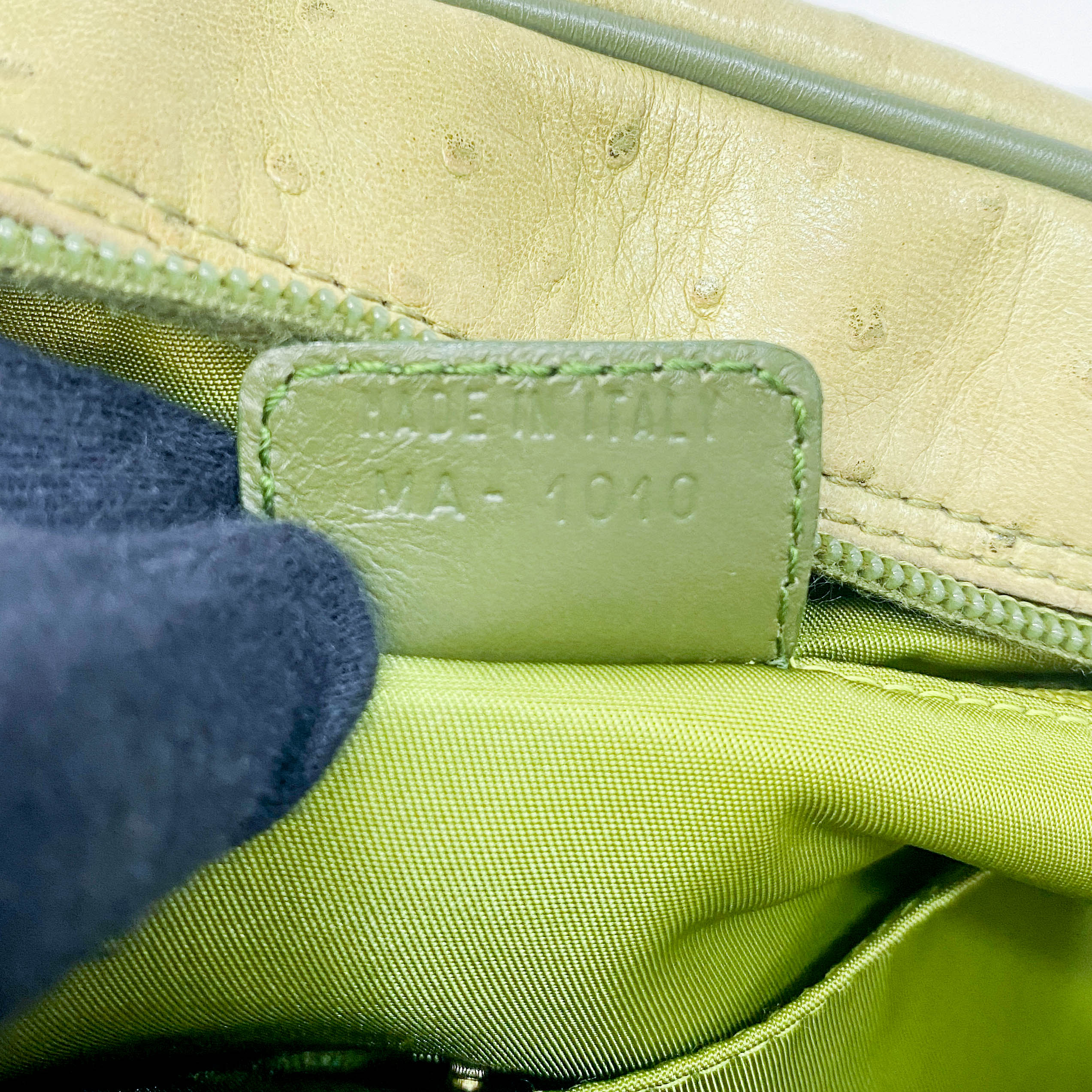 Green Leather Saddle Bowler Bag