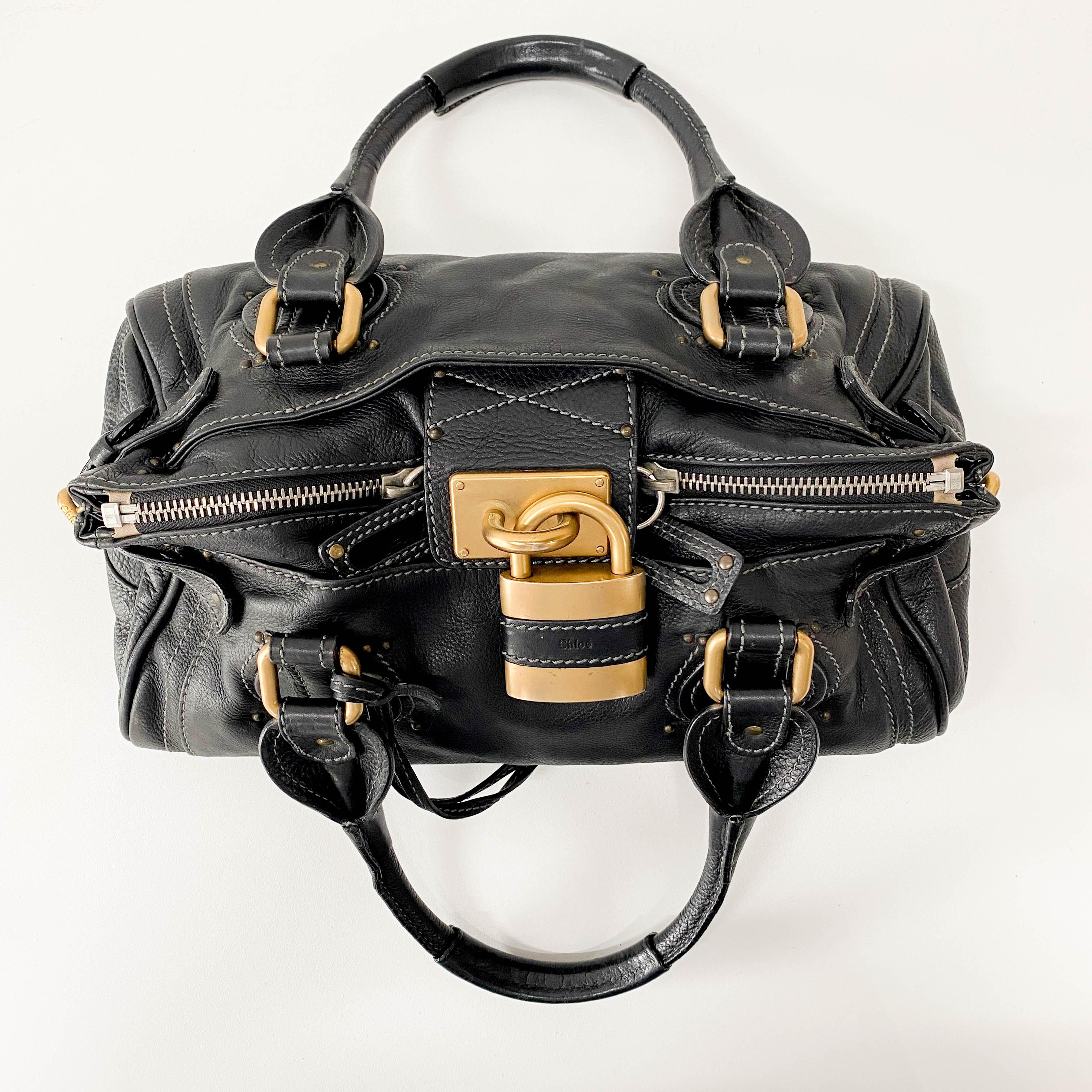 Paddington Black Leather Shoulder Bag