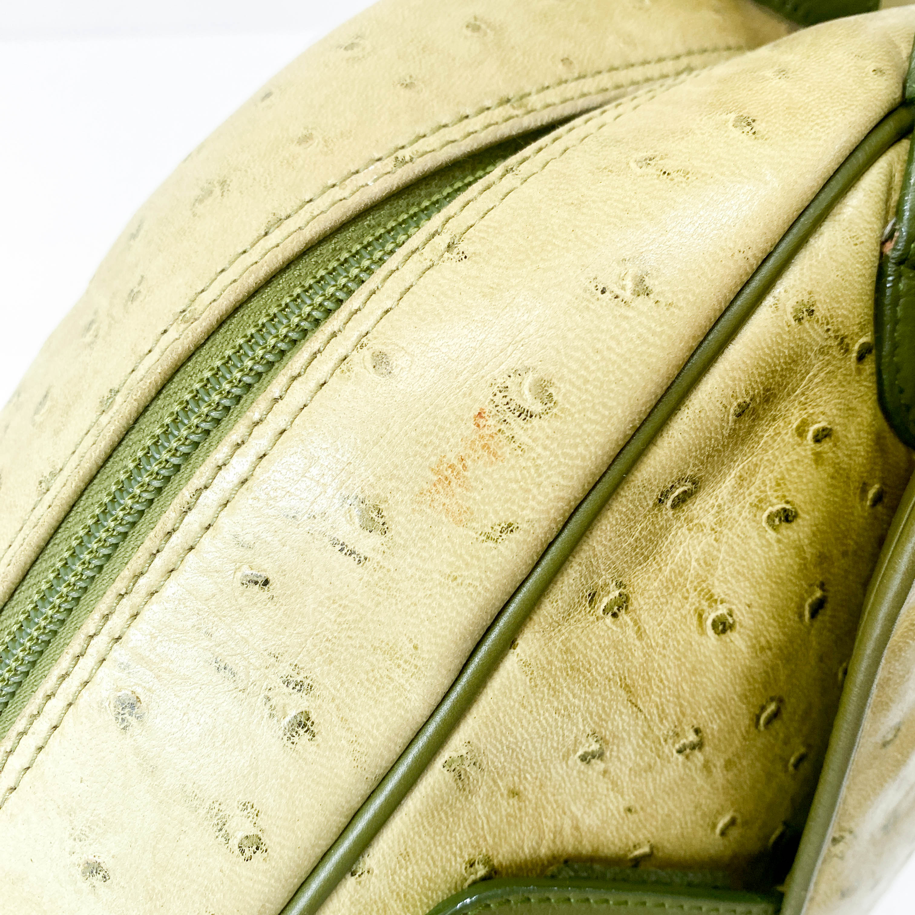 Green Leather Saddle Bowler Bag