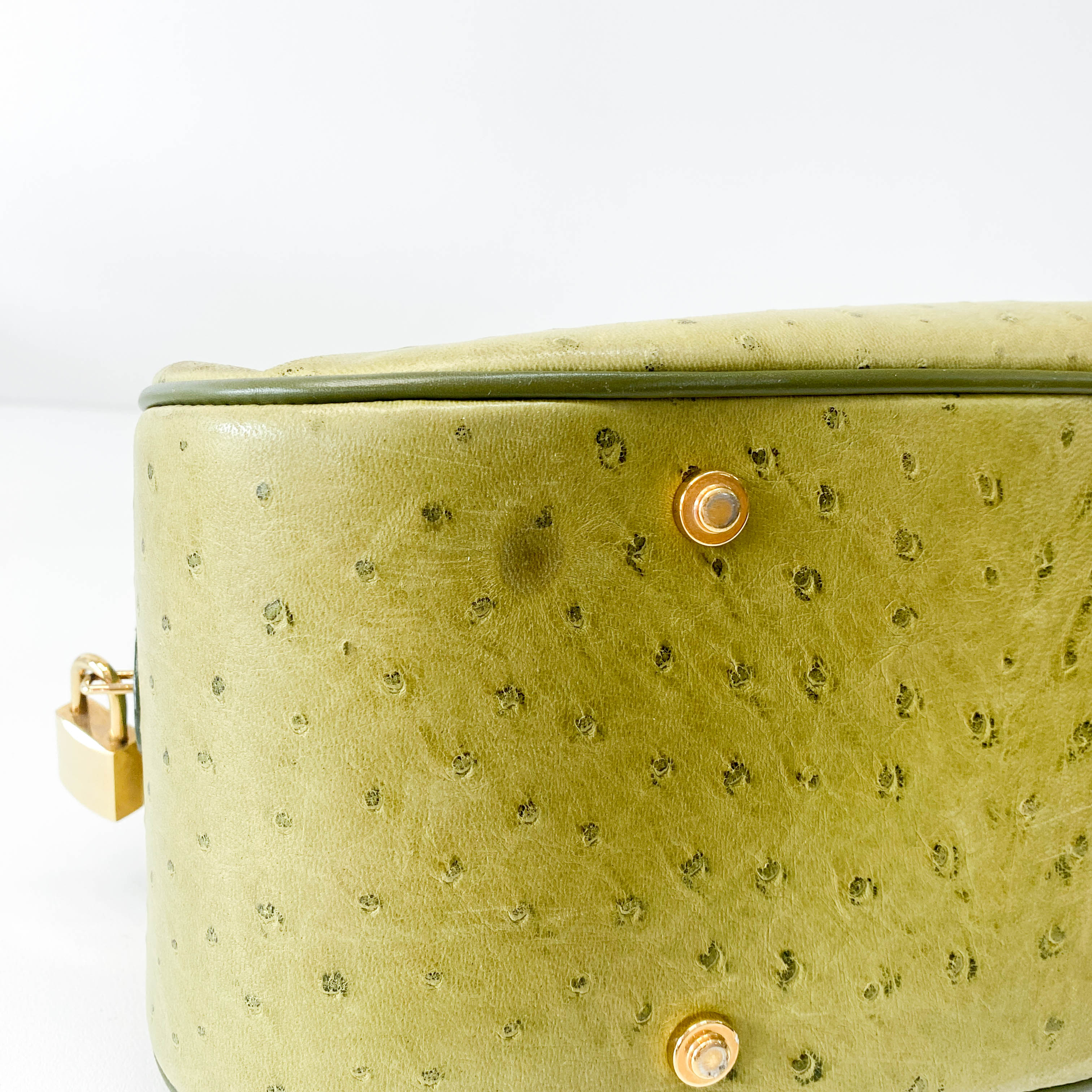 Green Leather Saddle Bowler Bag
