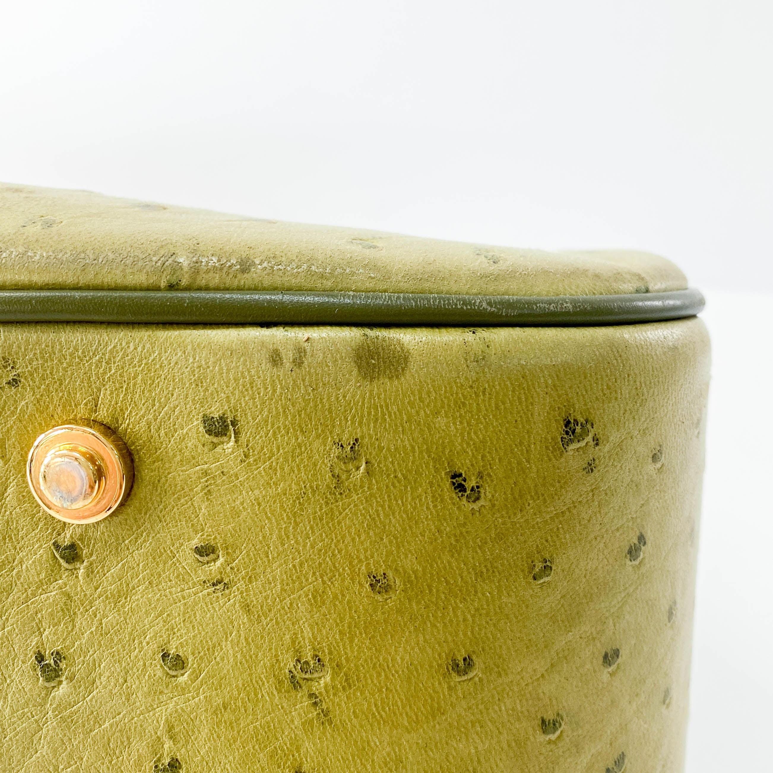 Green Leather Saddle Bowler Bag