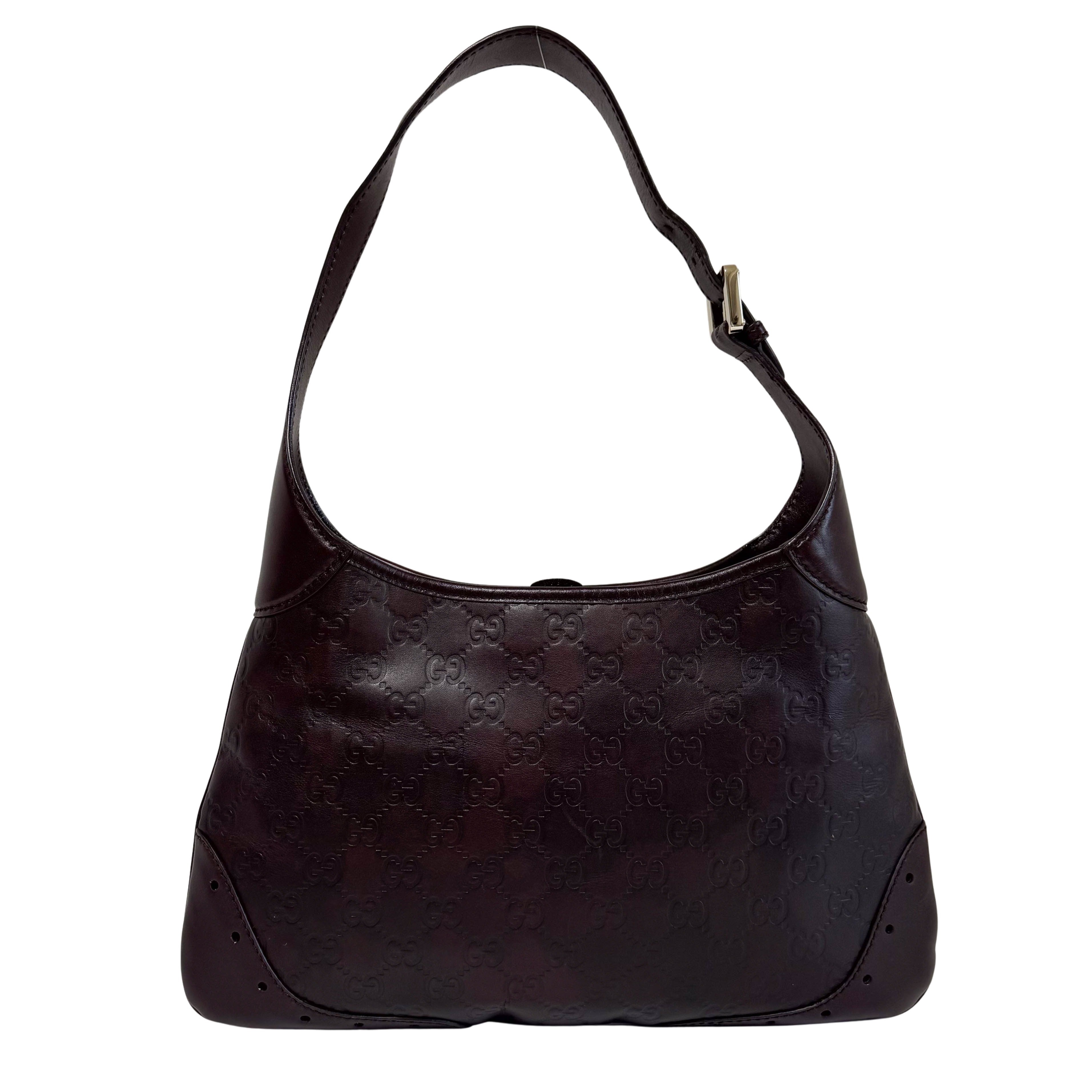 Guccisima Brown Leather Horsebit Jackie Shoulder Bag