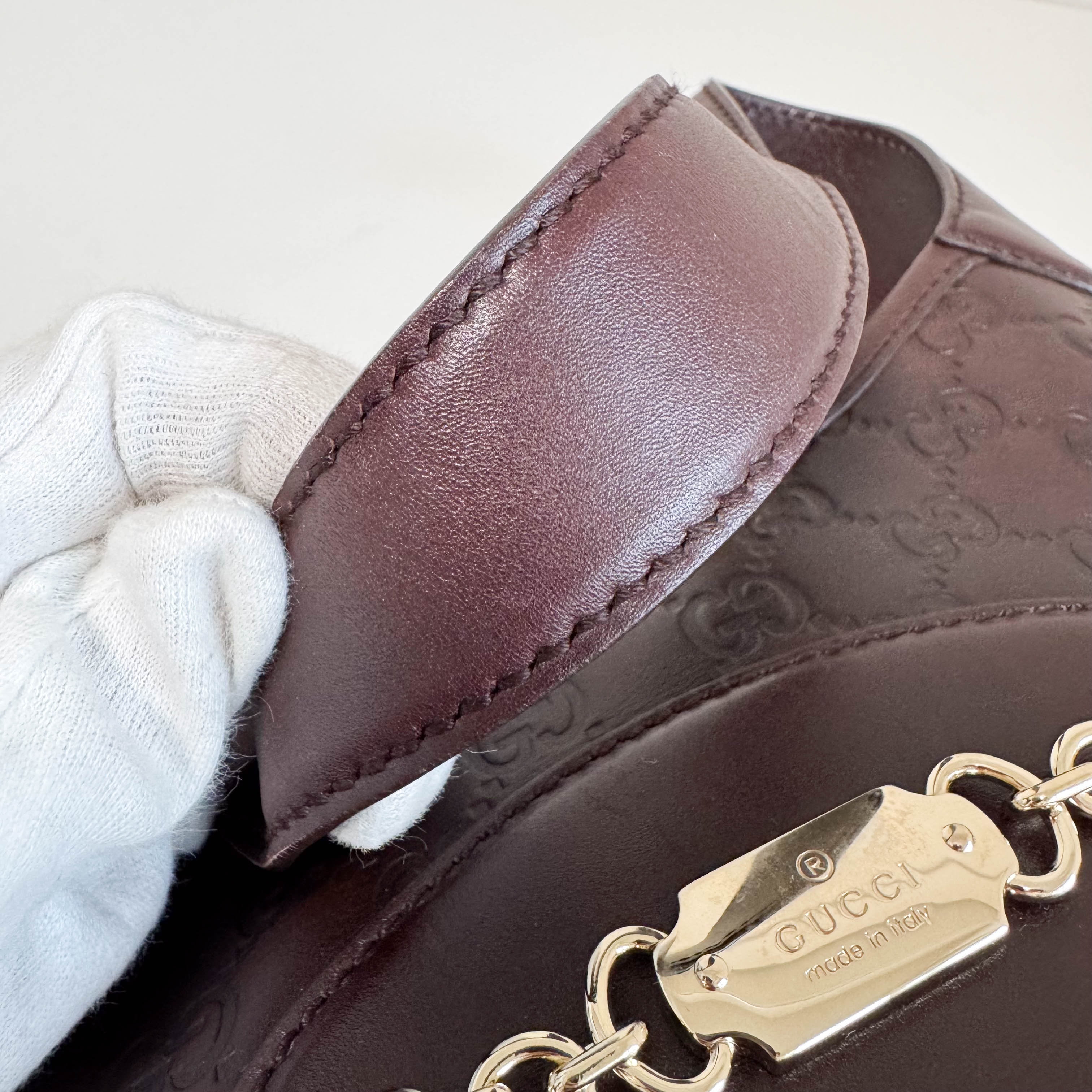 Guccisima Brown Leather Horsebit Jackie Shoulder Bag