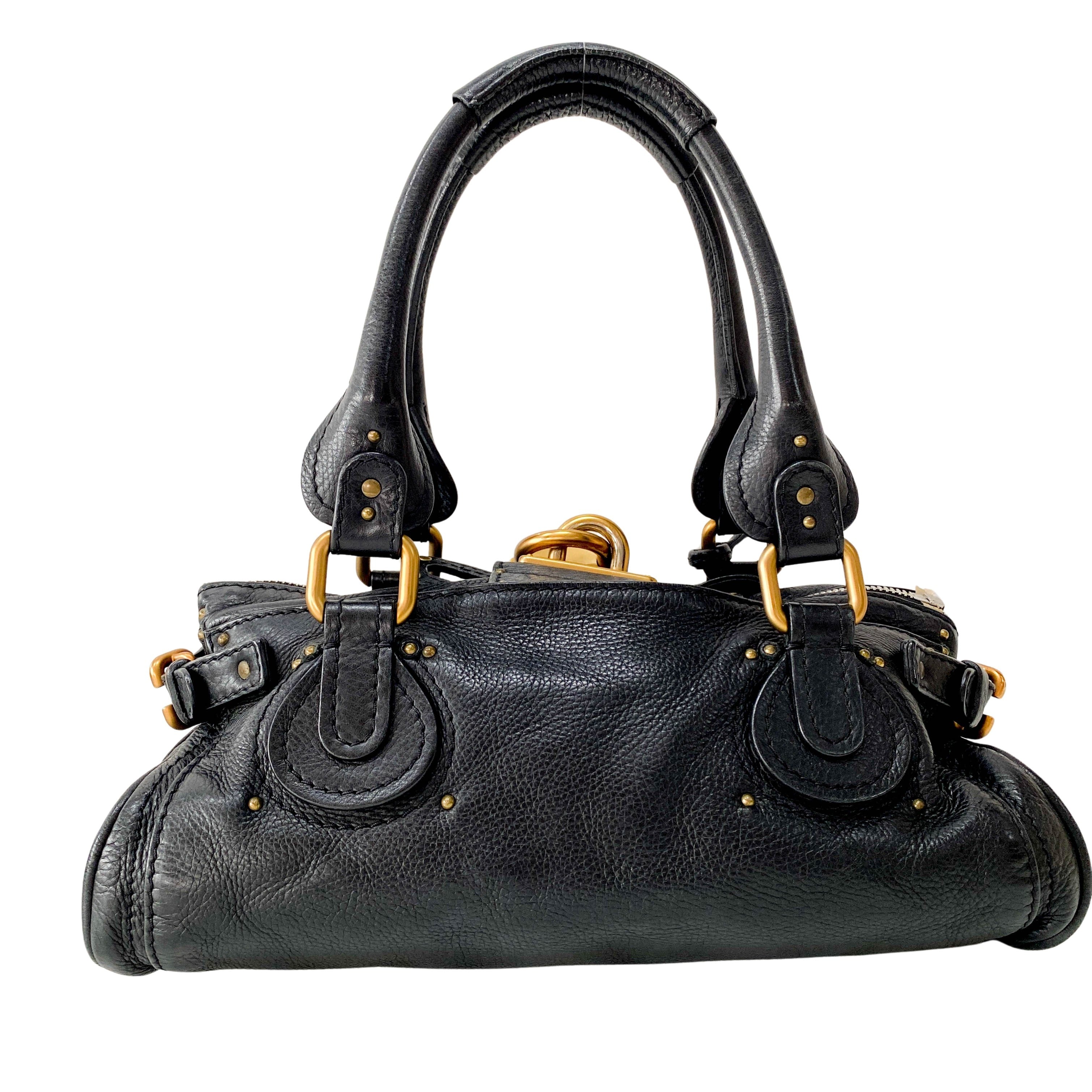 Paddington Black Leather Shoulder Bag