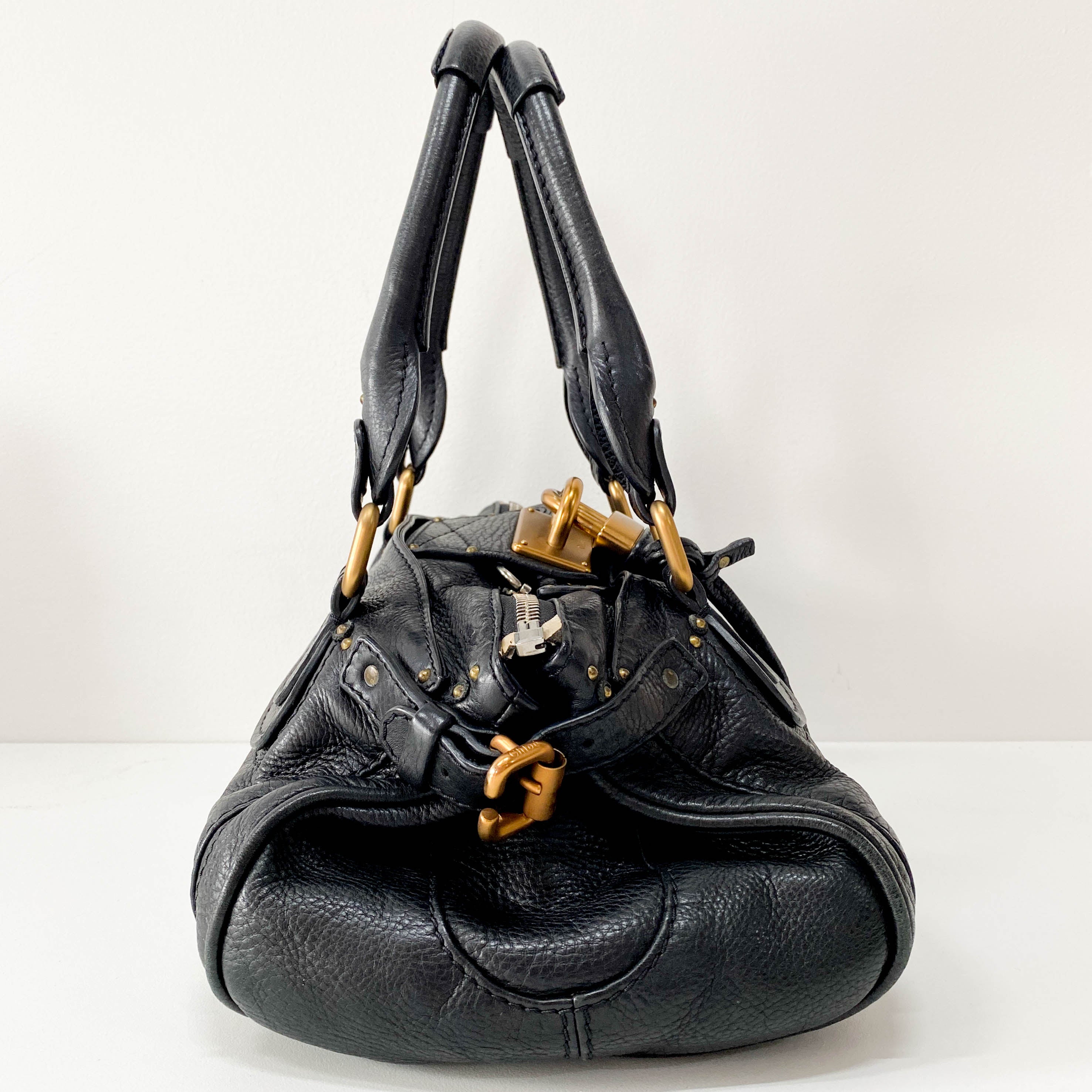 Paddington Black Leather Shoulder Bag