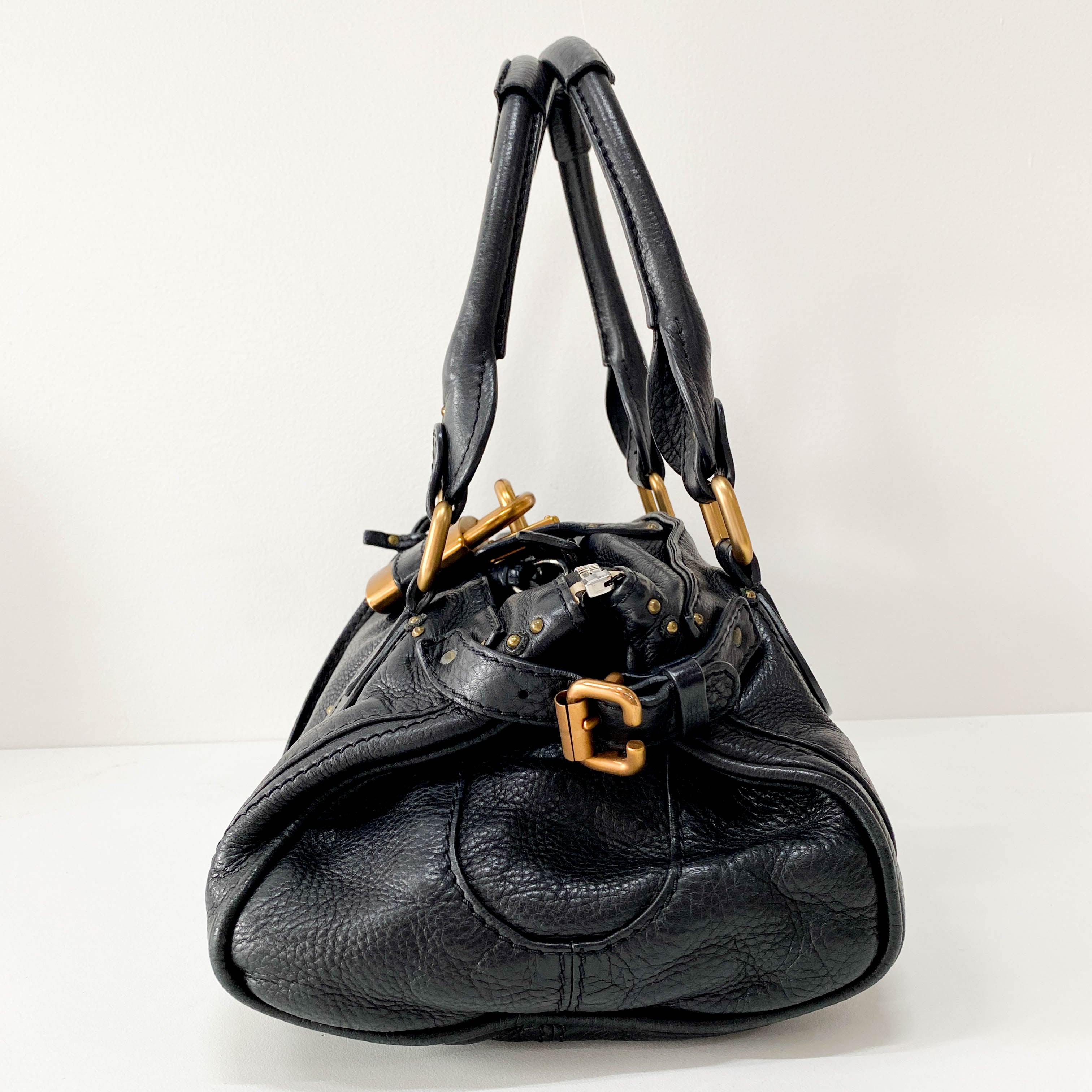 Paddington Black Leather Shoulder Bag