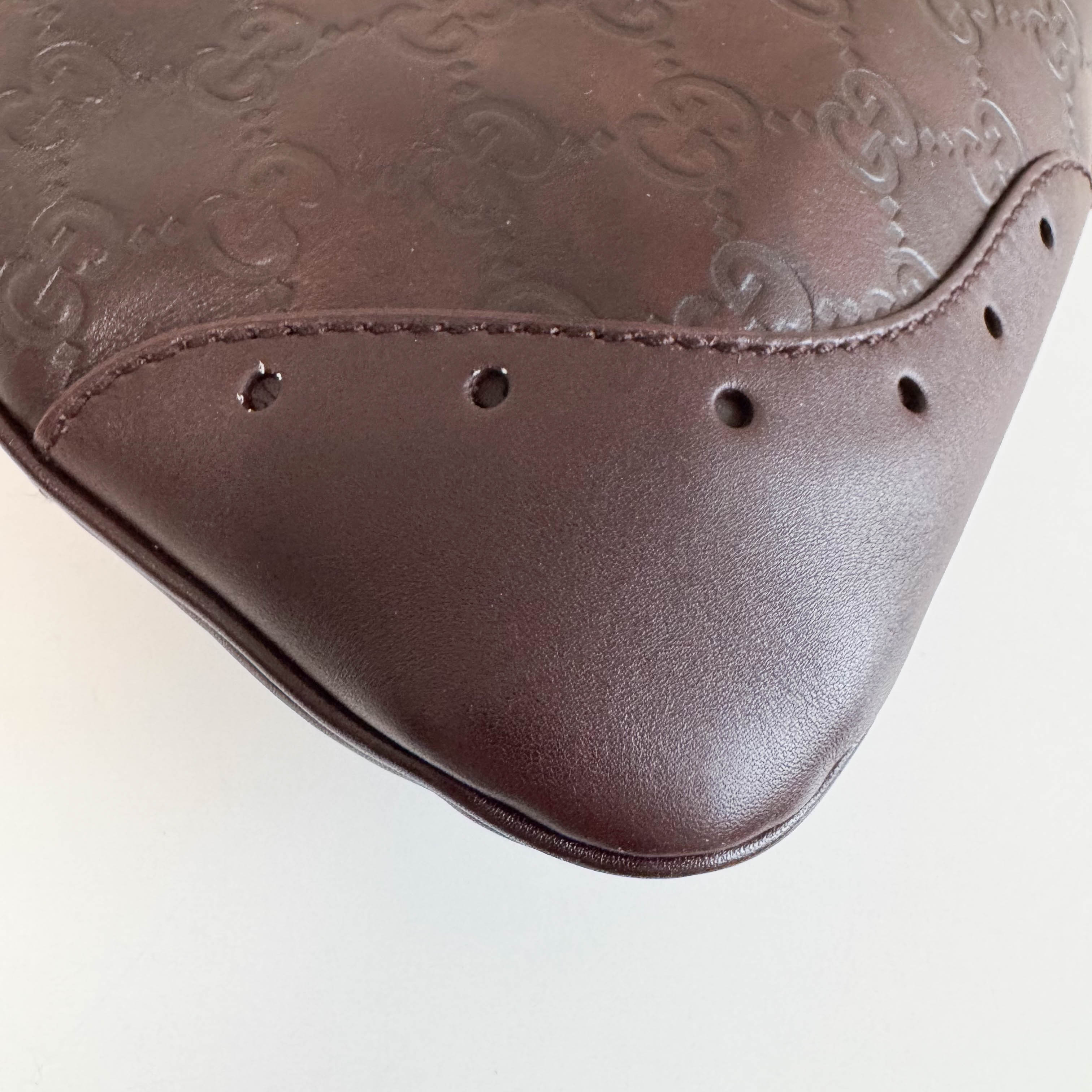Guccisima Brown Leather Horsebit Jackie Shoulder Bag