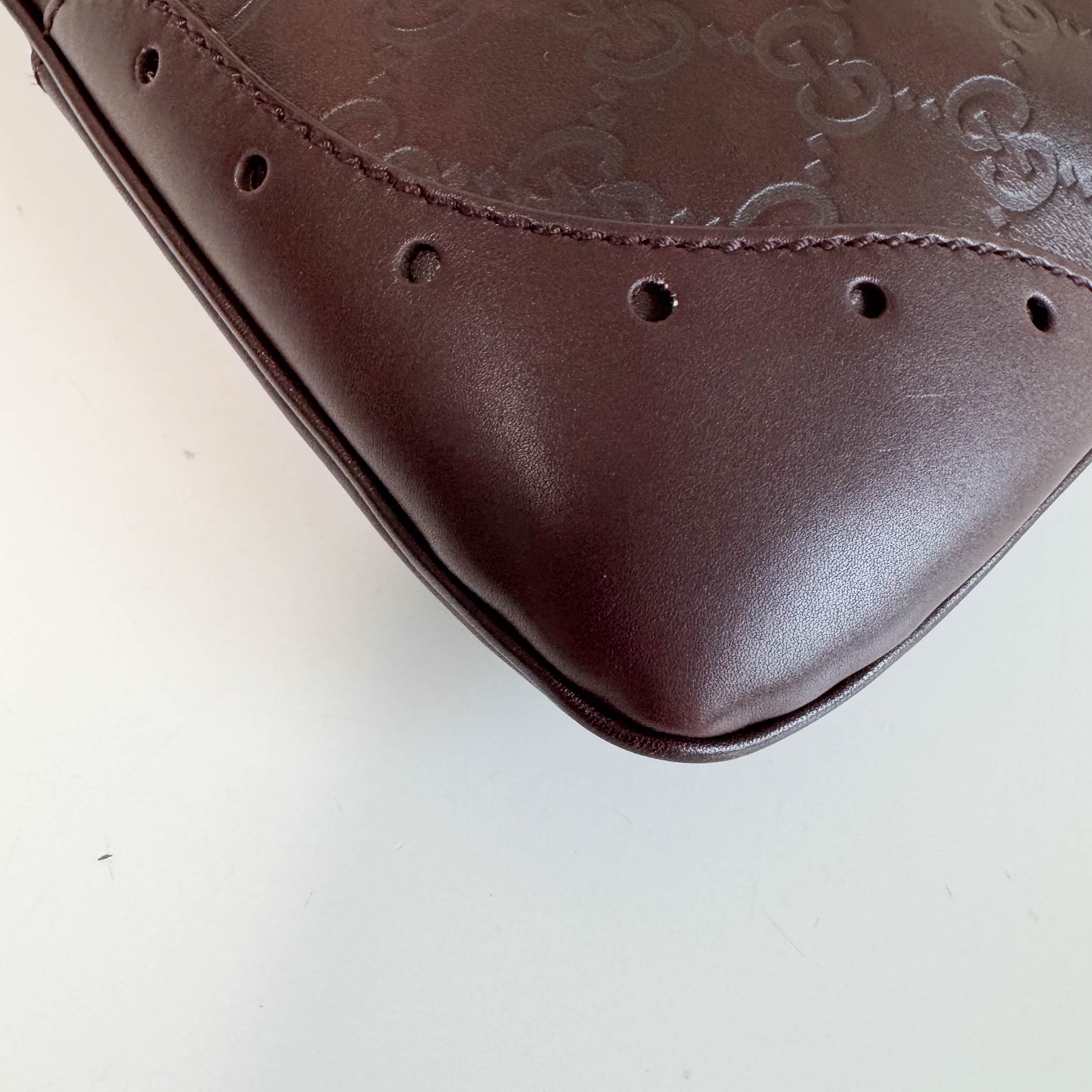 Guccisima Brown Leather Horsebit Jackie Shoulder Bag