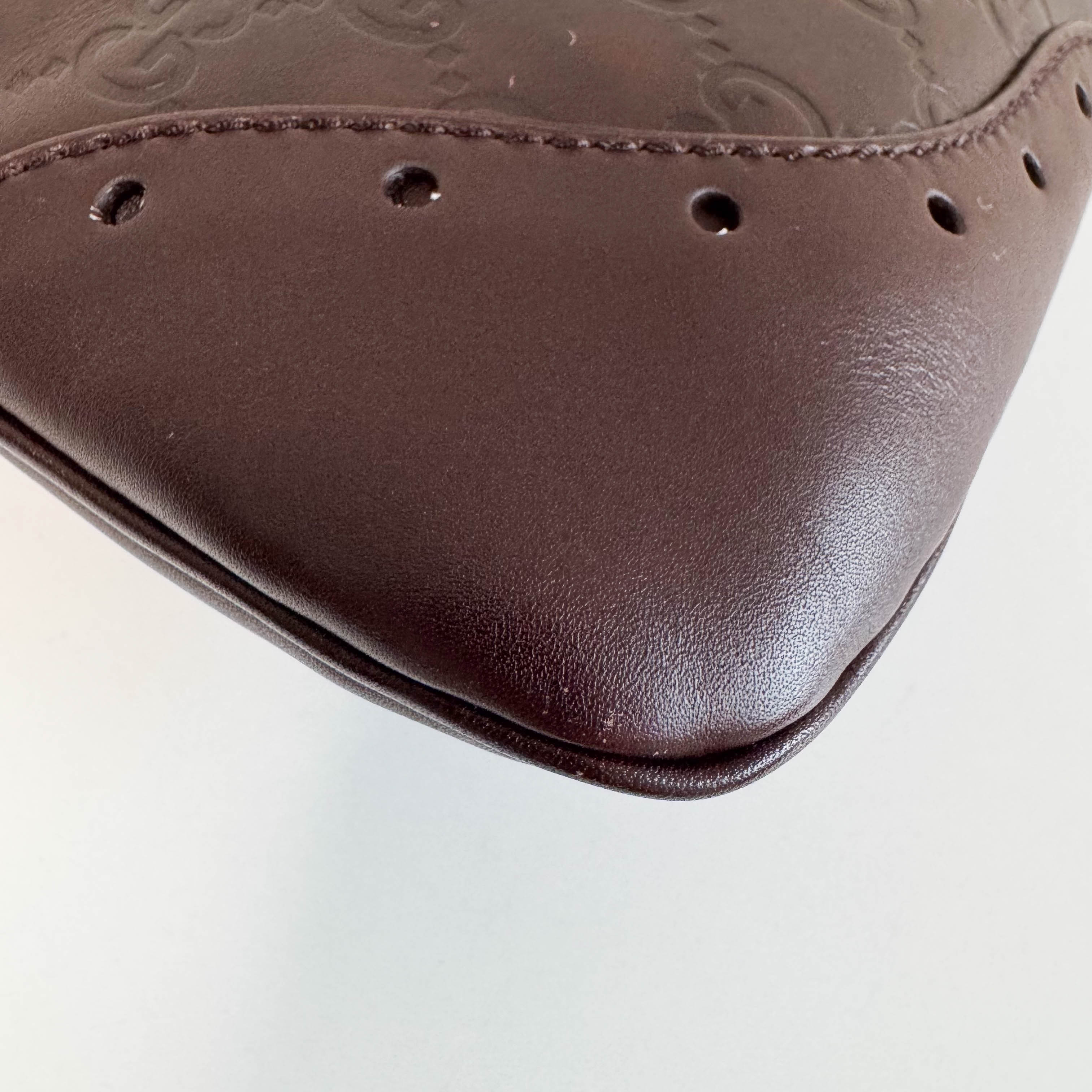 Guccisima Brown Leather Horsebit Jackie Shoulder Bag