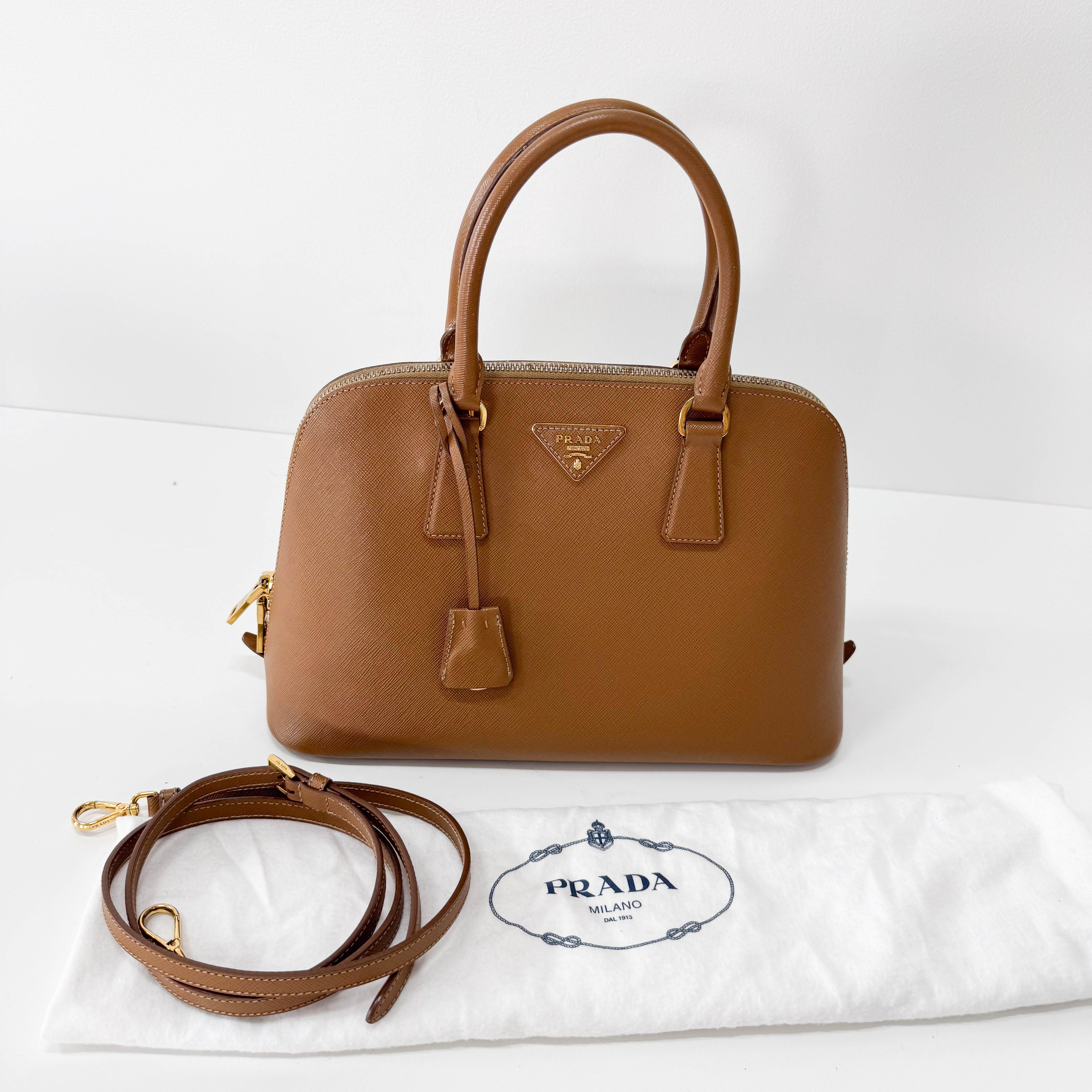 Brown Saffiano Leather Bag