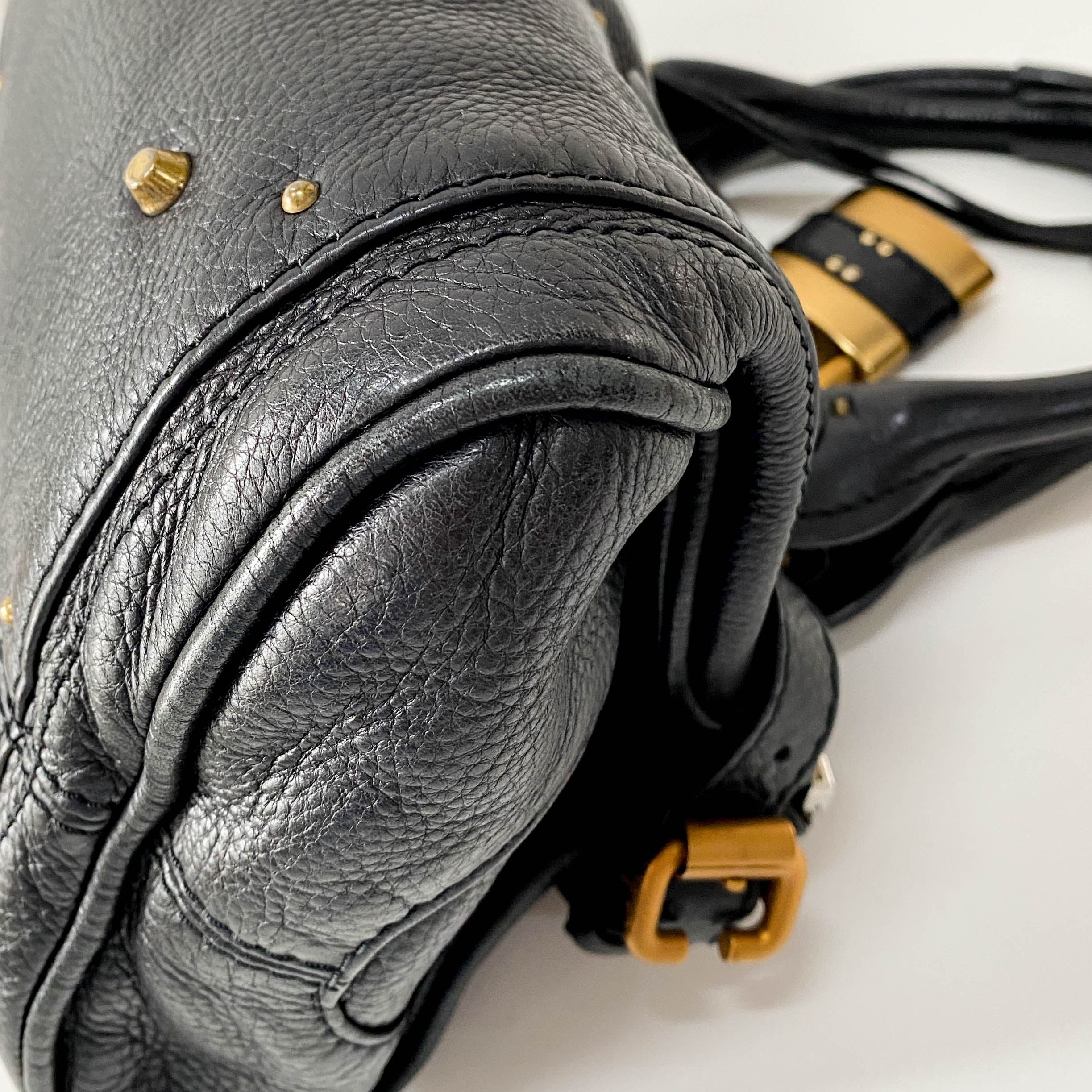 Paddington Black Leather Shoulder Bag