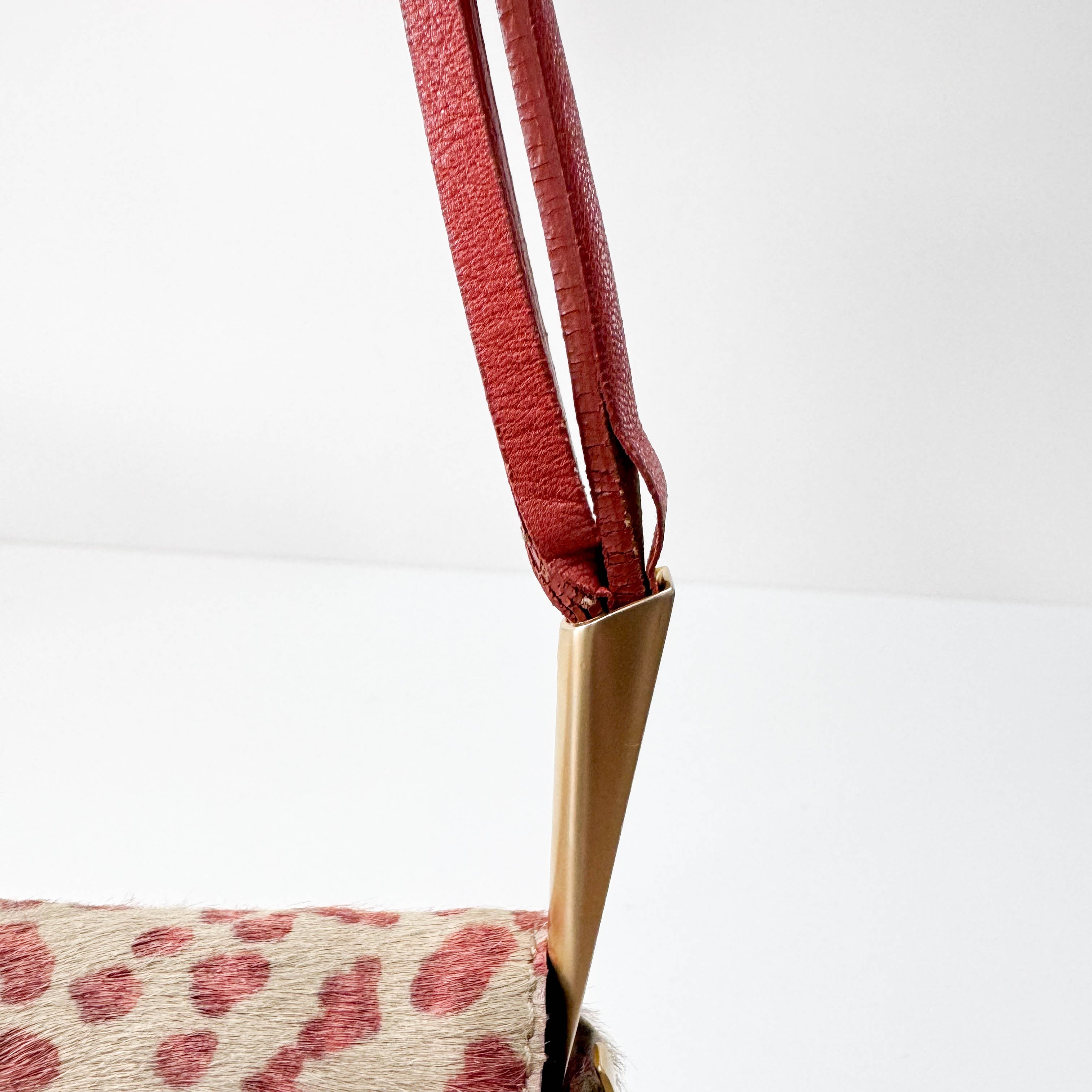 Pink Leopard Print Pony Hair Shoulder Bag