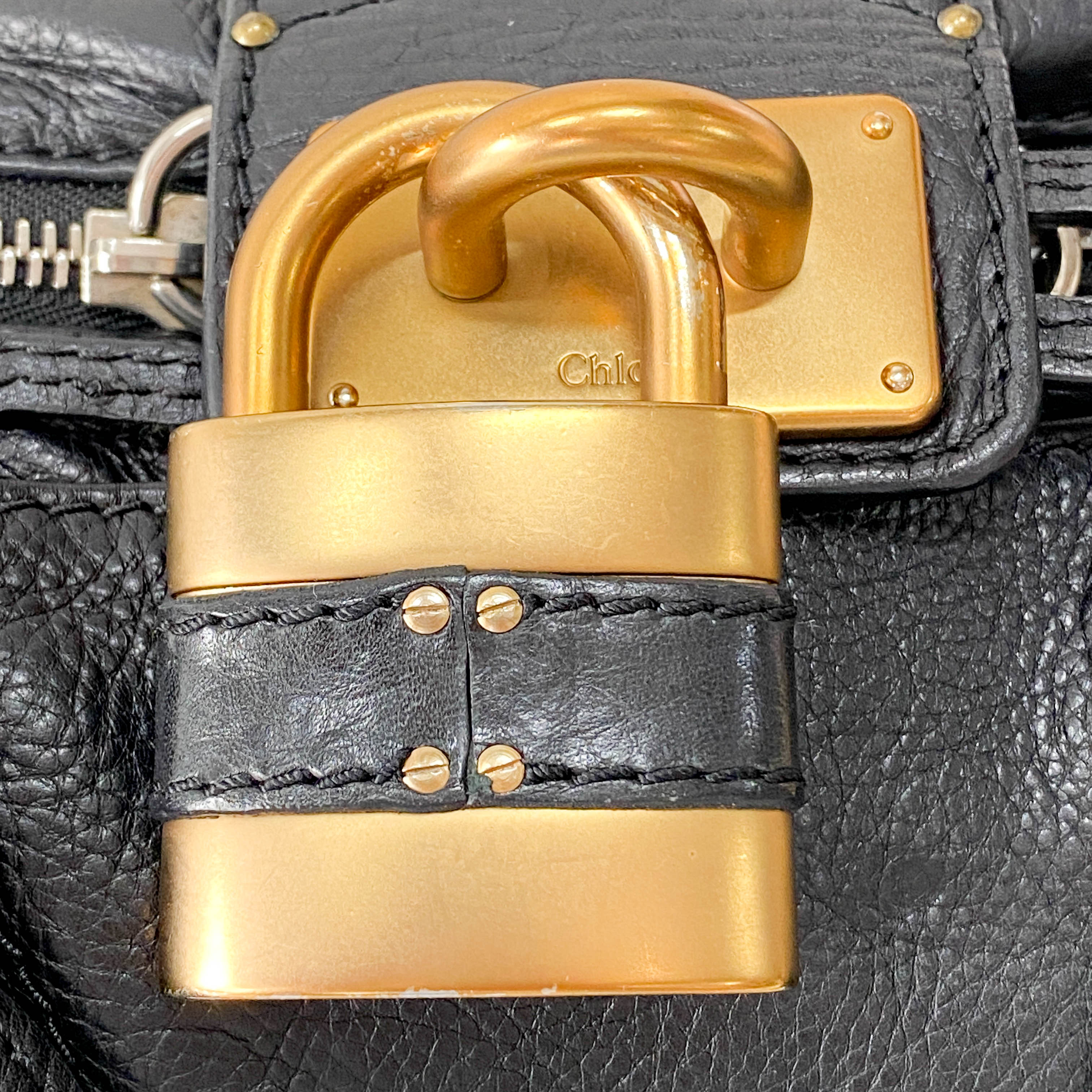 Paddington Black Leather Shoulder Bag