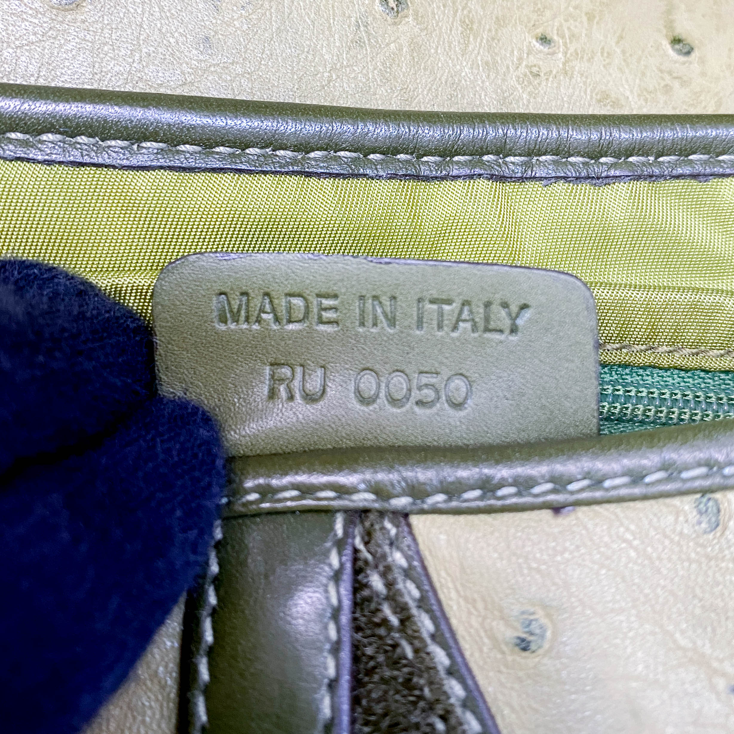 Double Saddle Green Leather Bag