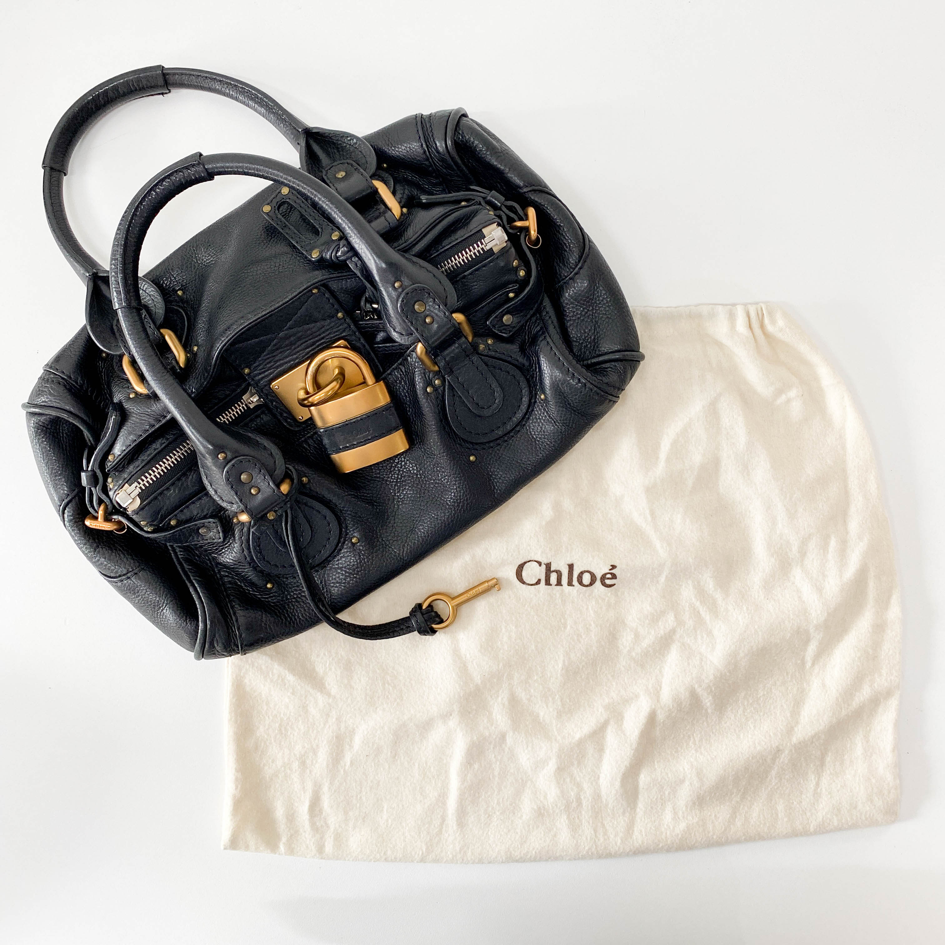 Paddington Black Leather Shoulder Bag