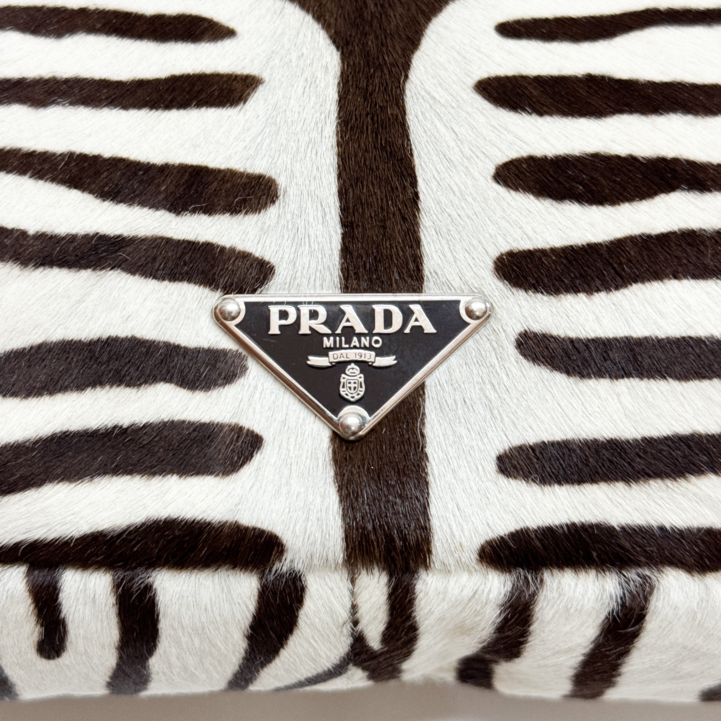 Zebra Print Pony Hair Shoulder Bag