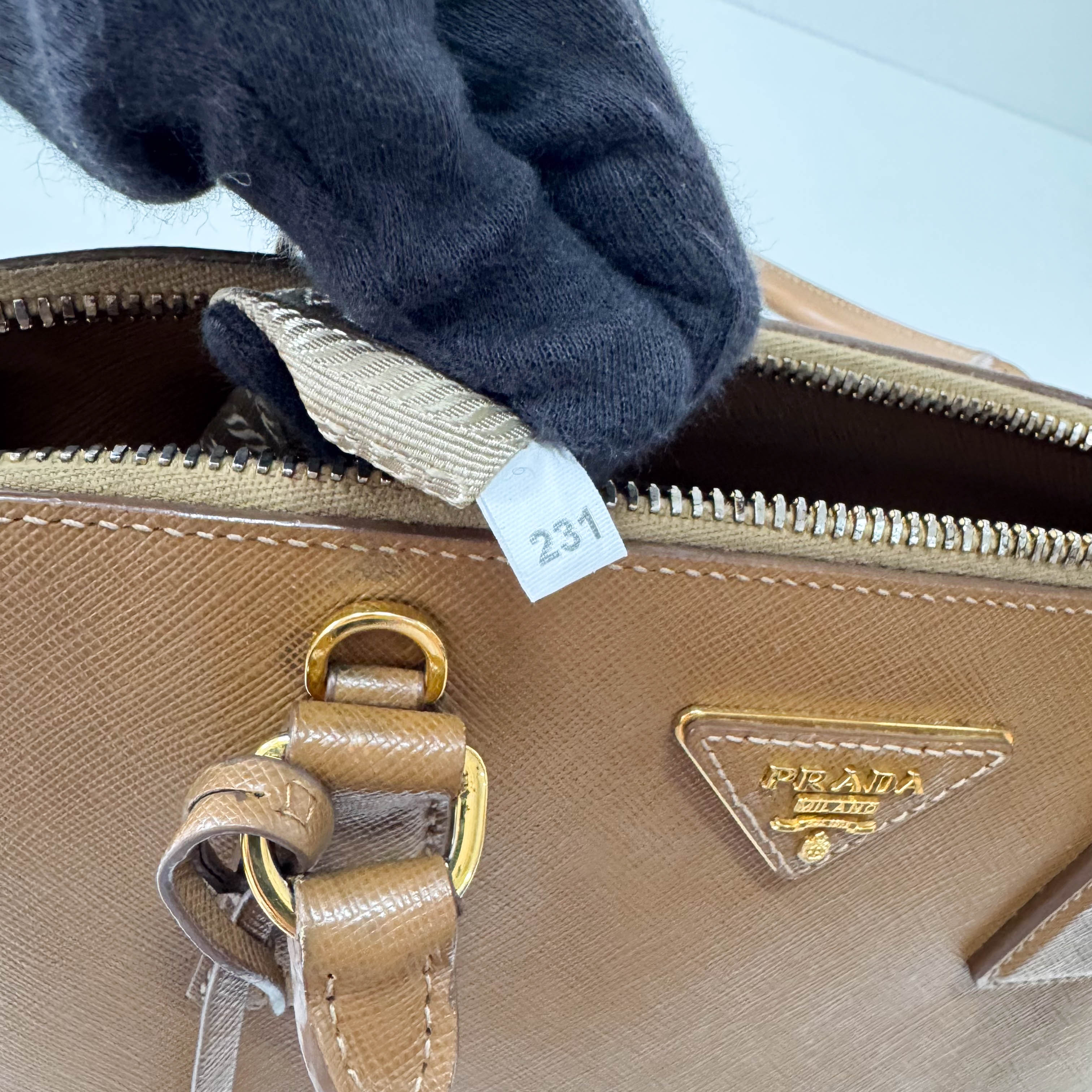 Brown Saffiano Leather Bag