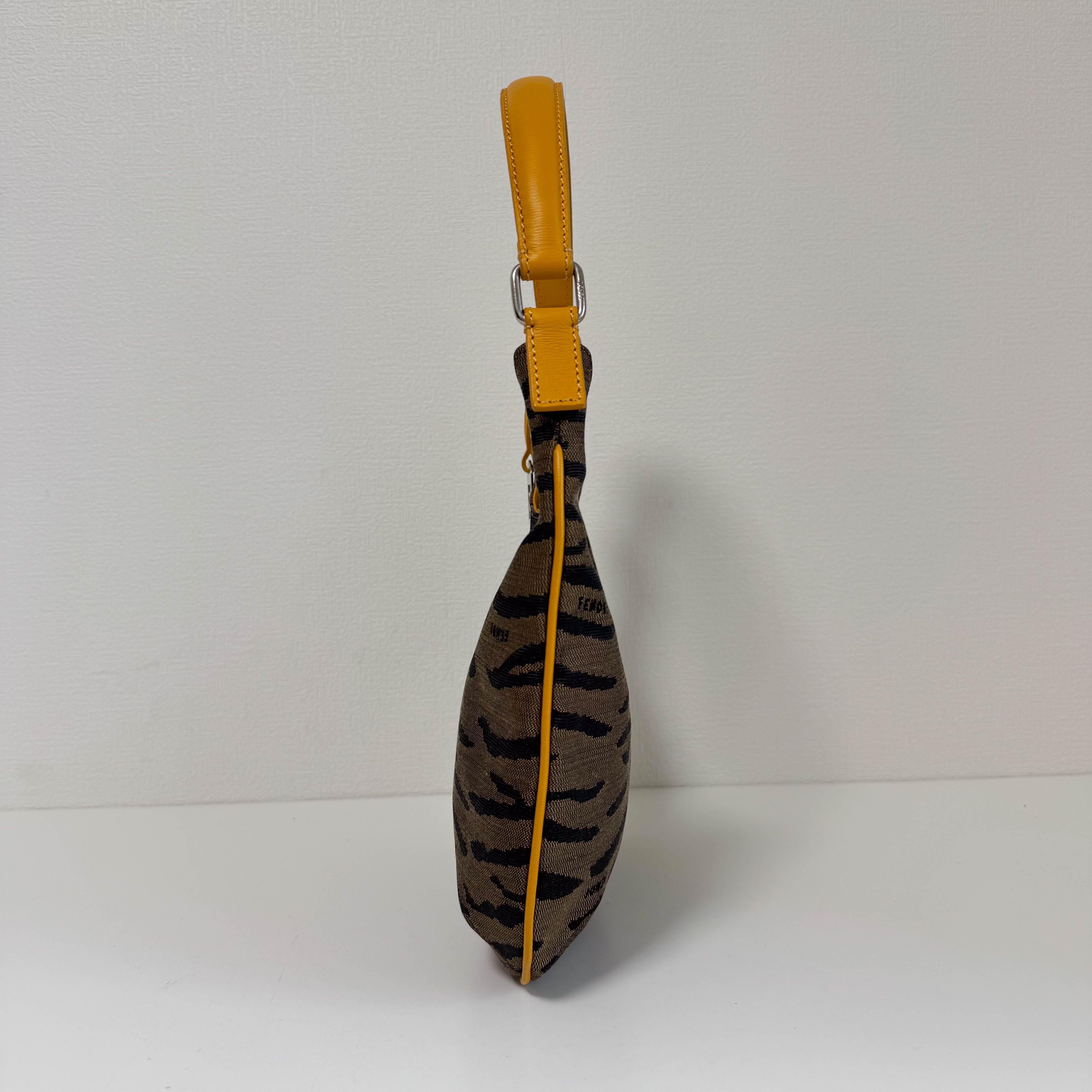 Zebra Print Canvas Hobo Shoulder Bag