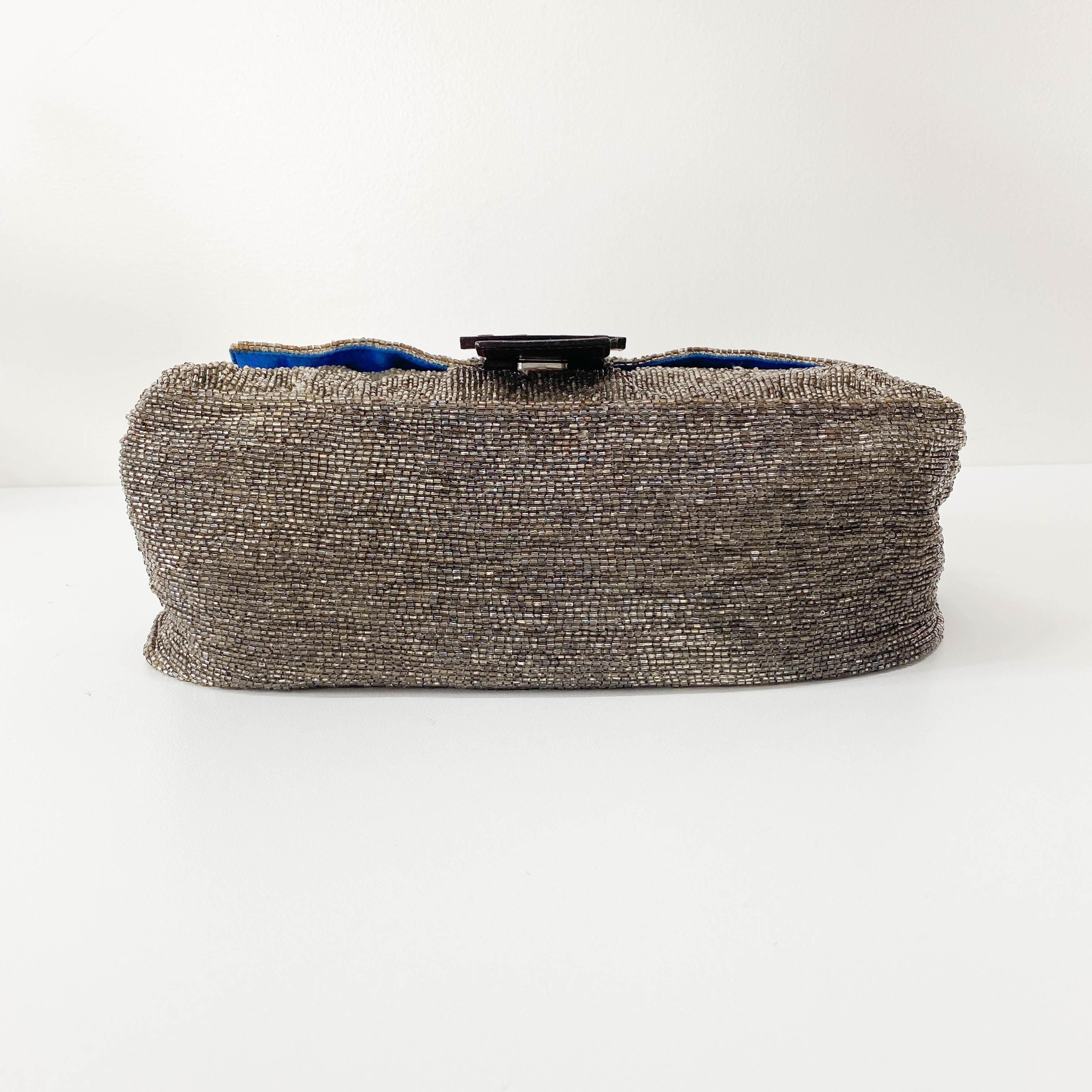 Mamma Baguette Brown Beaded Handbag