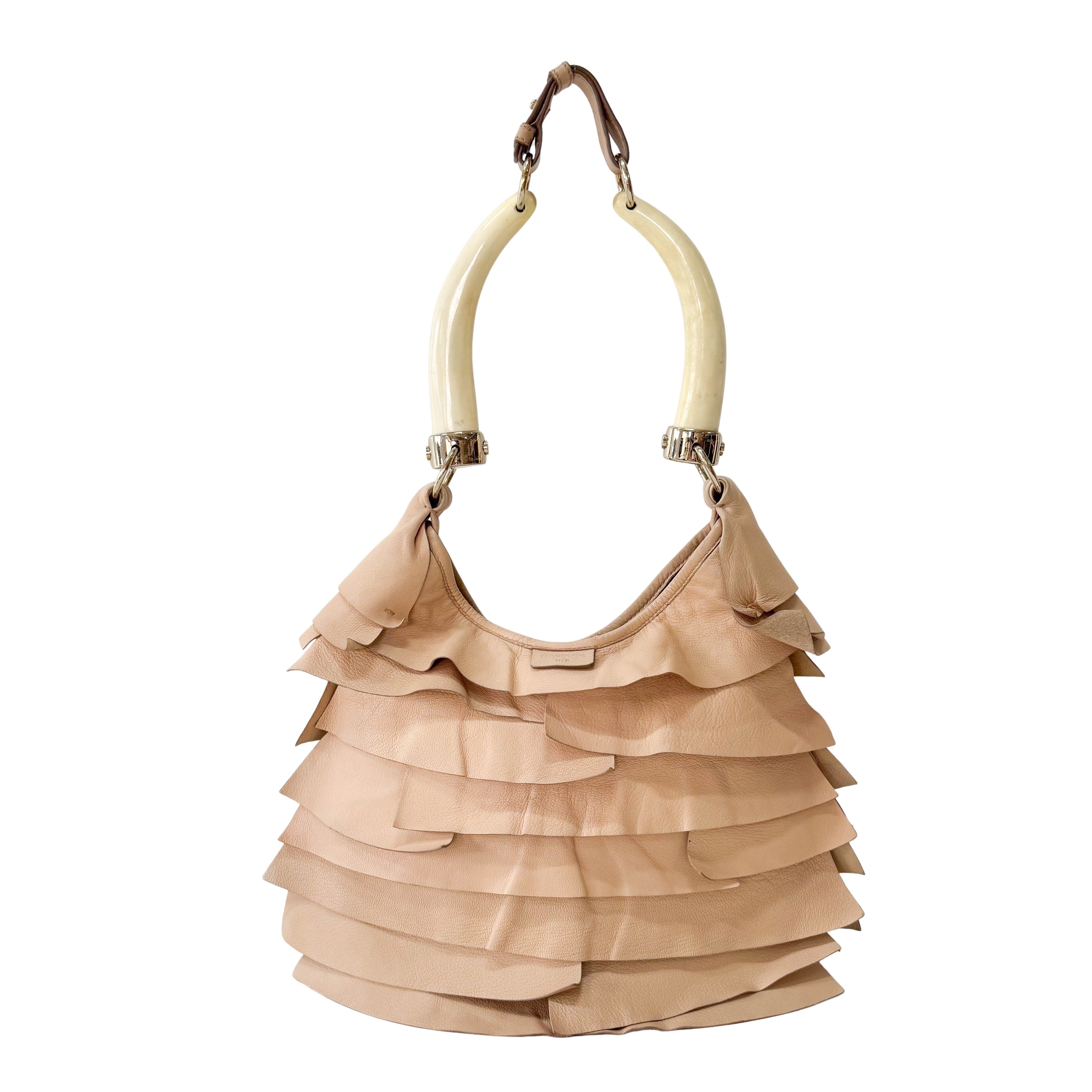 Mombasa Pink Leather Shoulder Bag