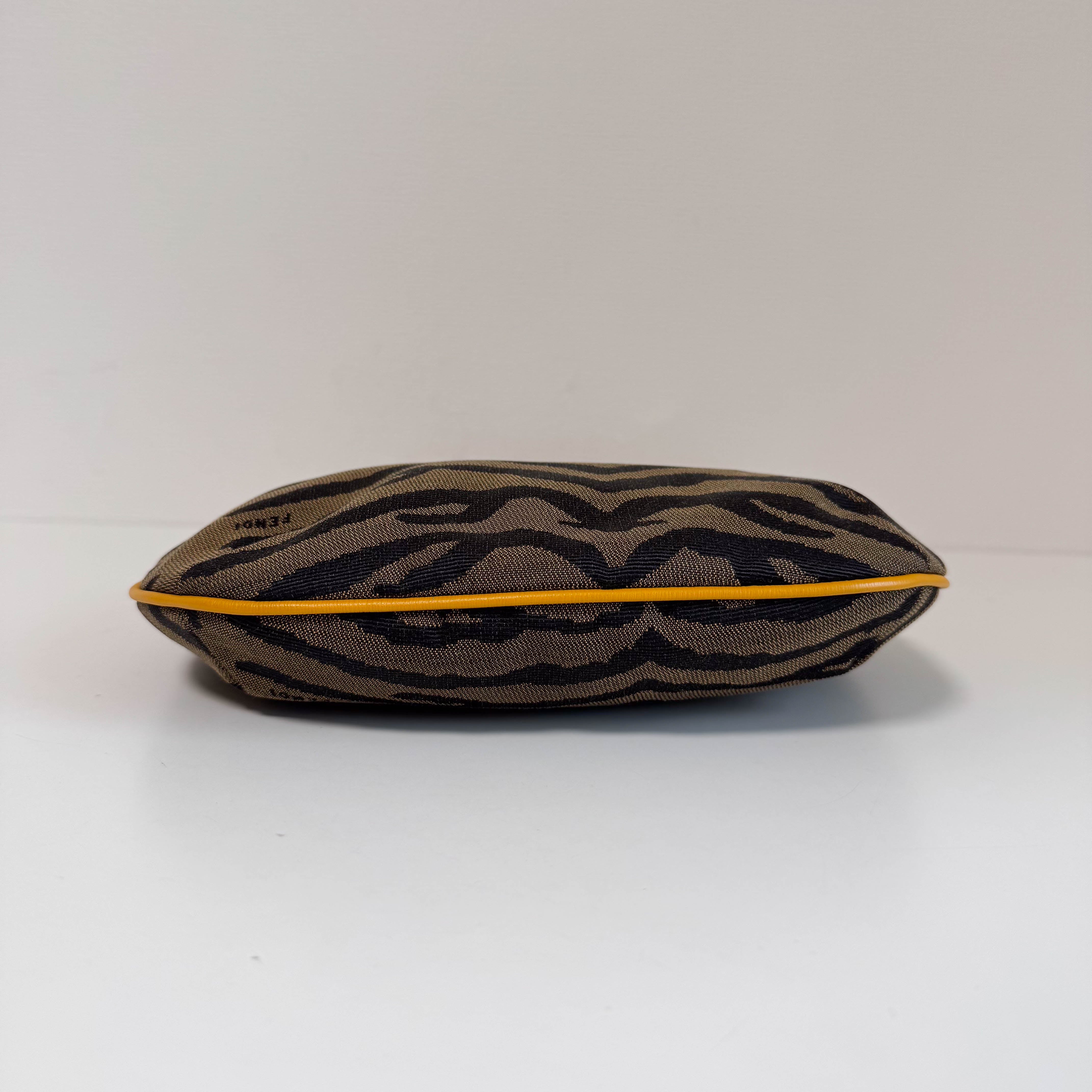 Zebra Print Canvas Hobo Shoulder Bag