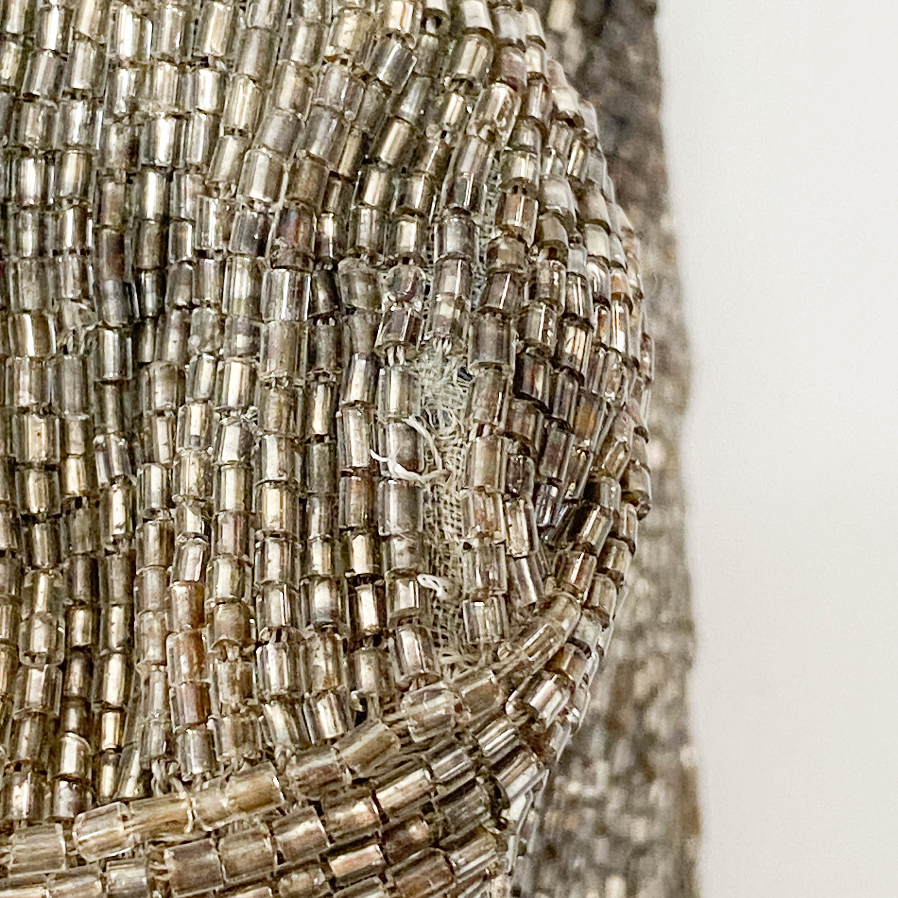 Mamma Baguette Brown Beaded Handbag