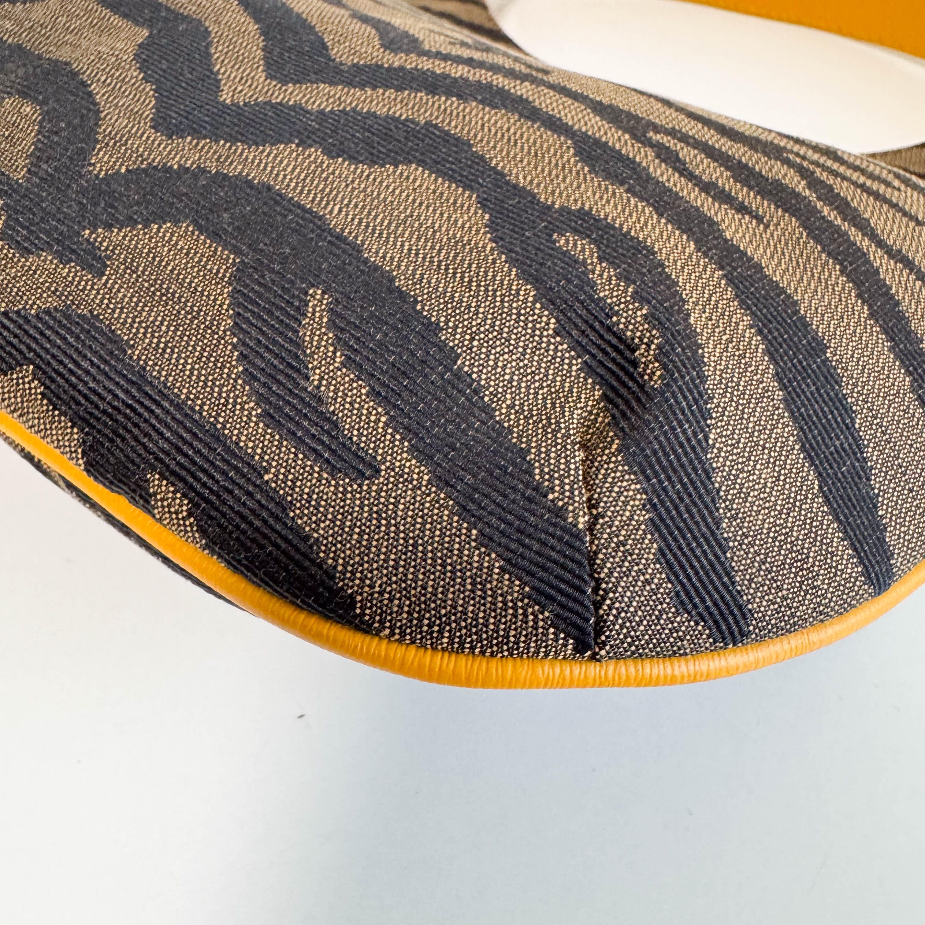 Zebra Print Canvas Hobo Shoulder Bag