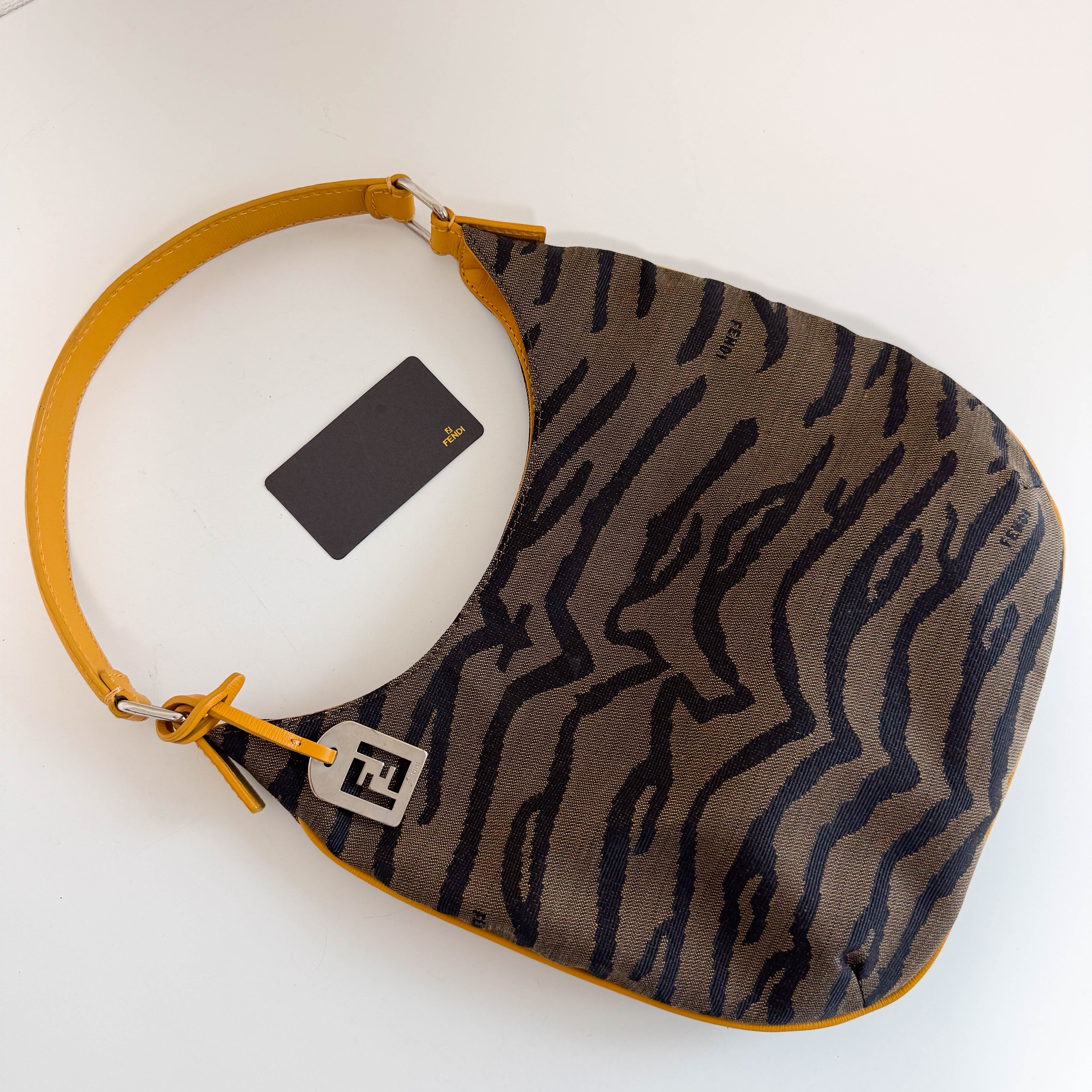 Zebra Print Canvas Hobo Shoulder Bag