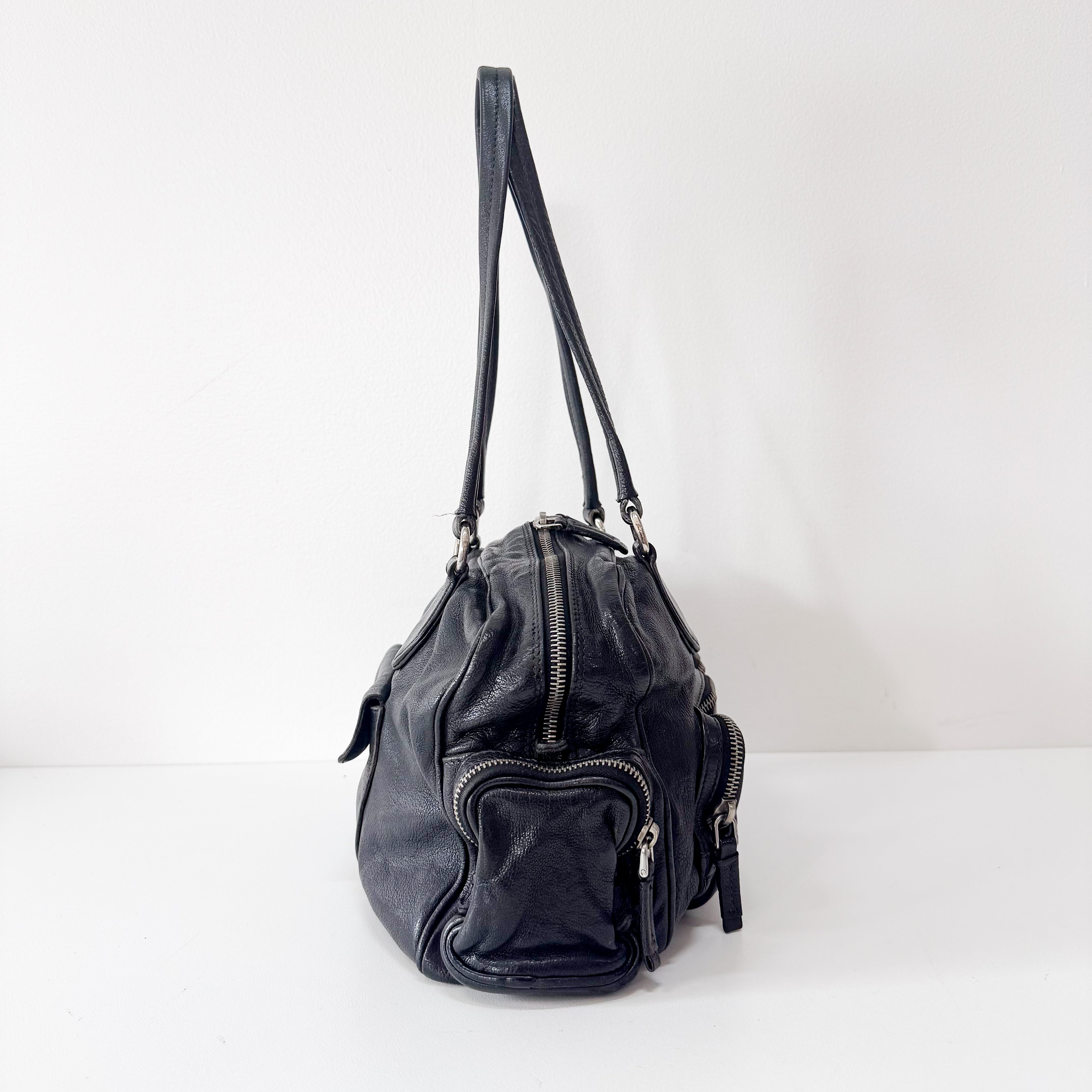 Black Leather Shoulder Bag