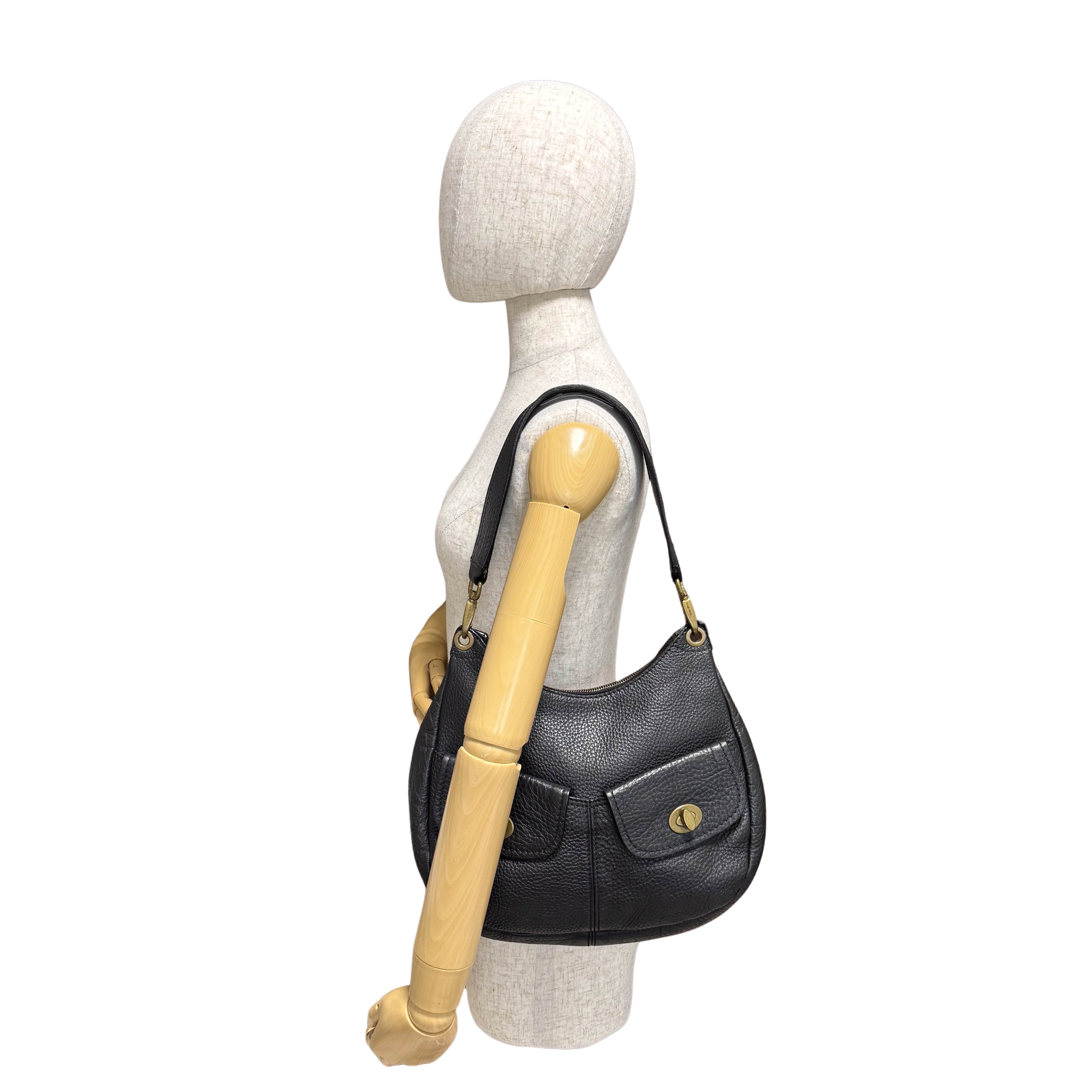 Archive Black Leather Hobo Shoulder Bag