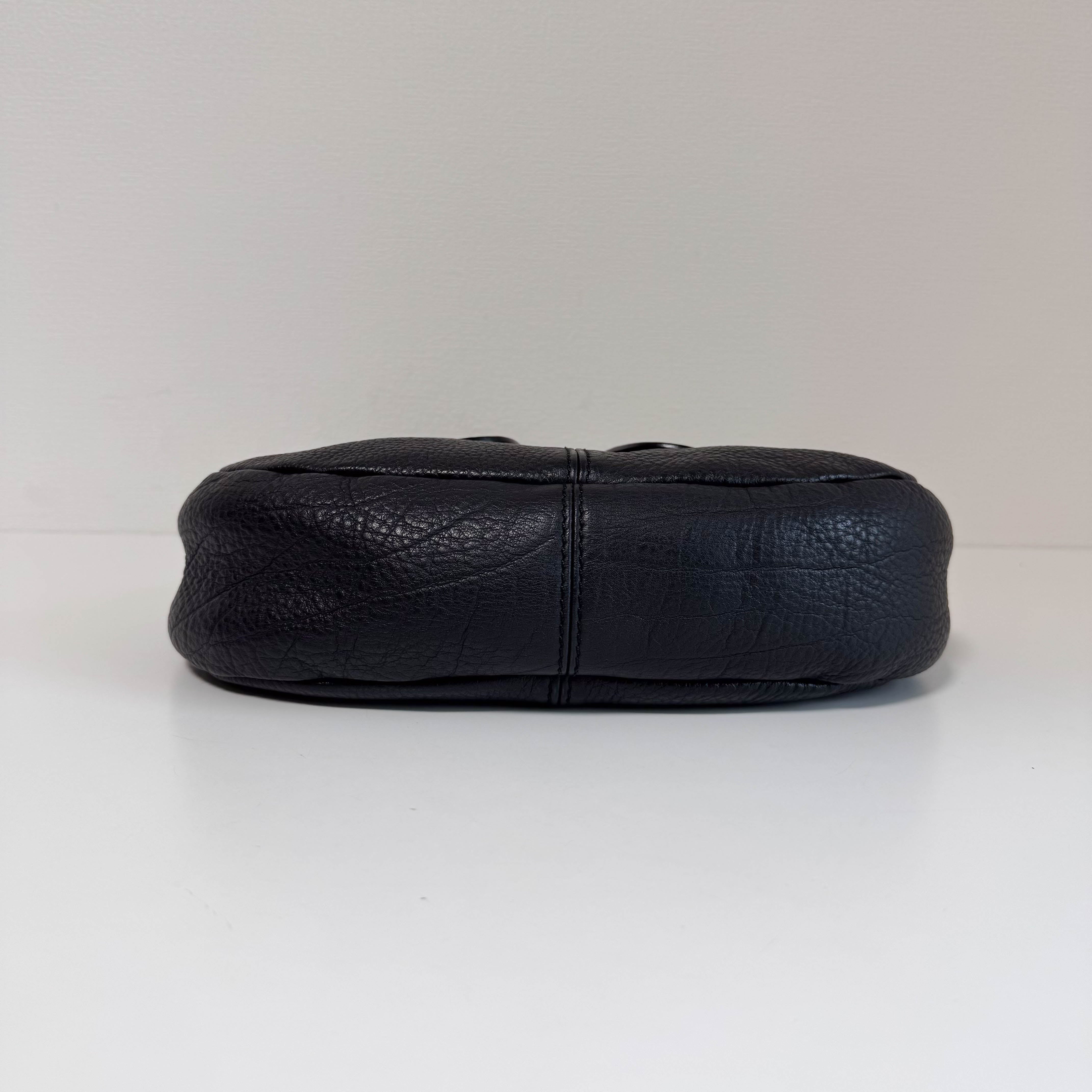 Archive Black Leather Hobo Shoulder Bag