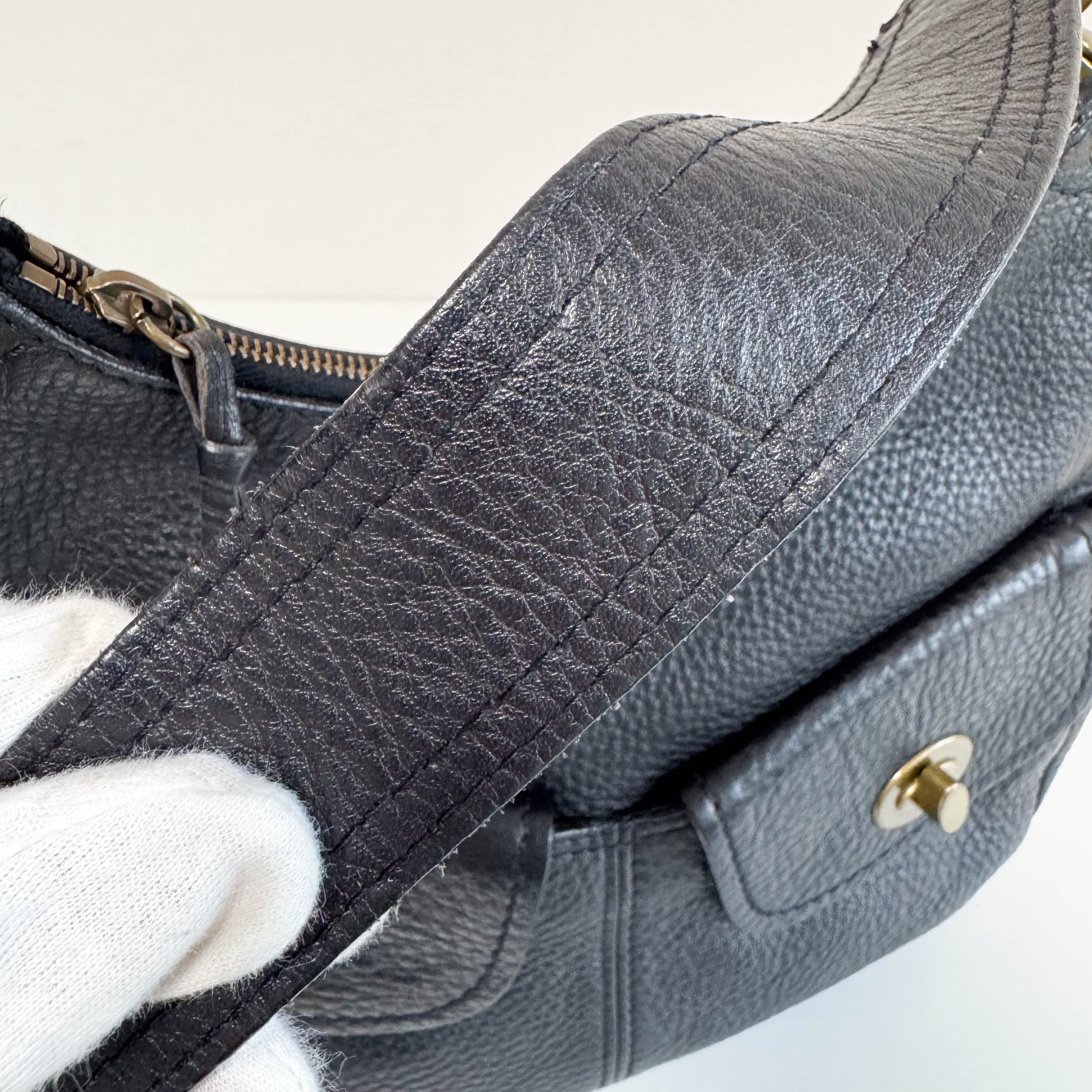 Archive Black Leather Hobo Shoulder Bag