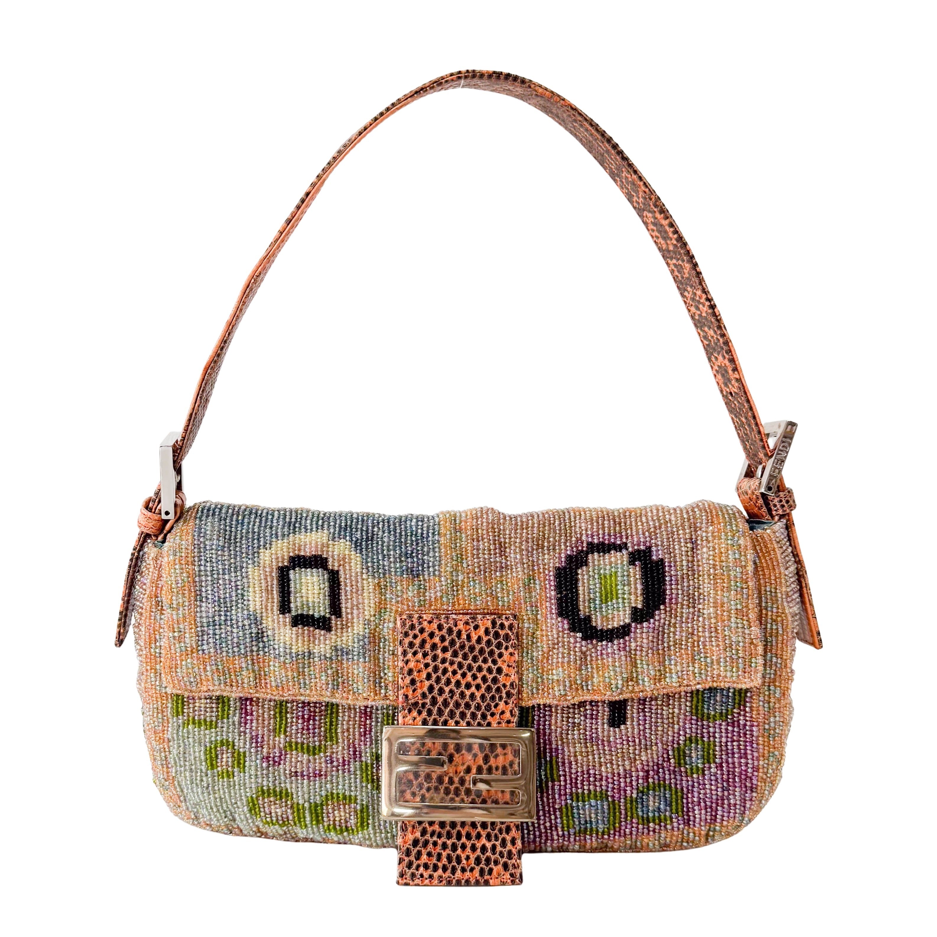 Baguette Multi-colour Beaded Shoulder Bag