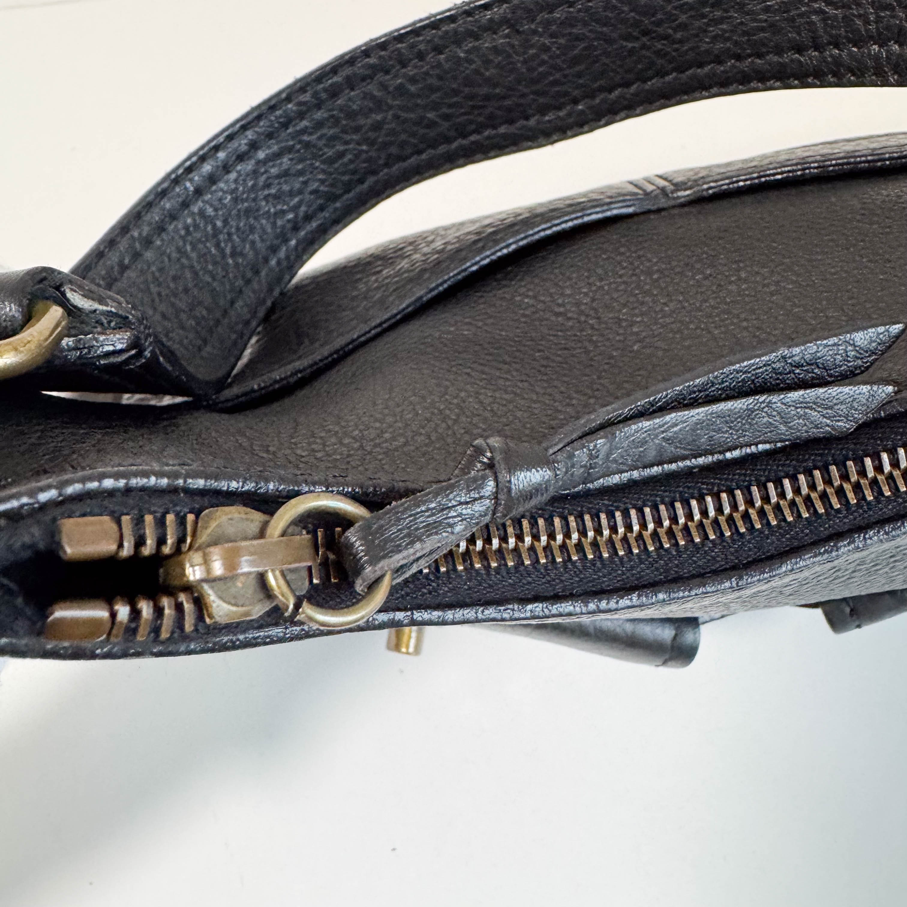 Archive Black Leather Hobo Shoulder Bag