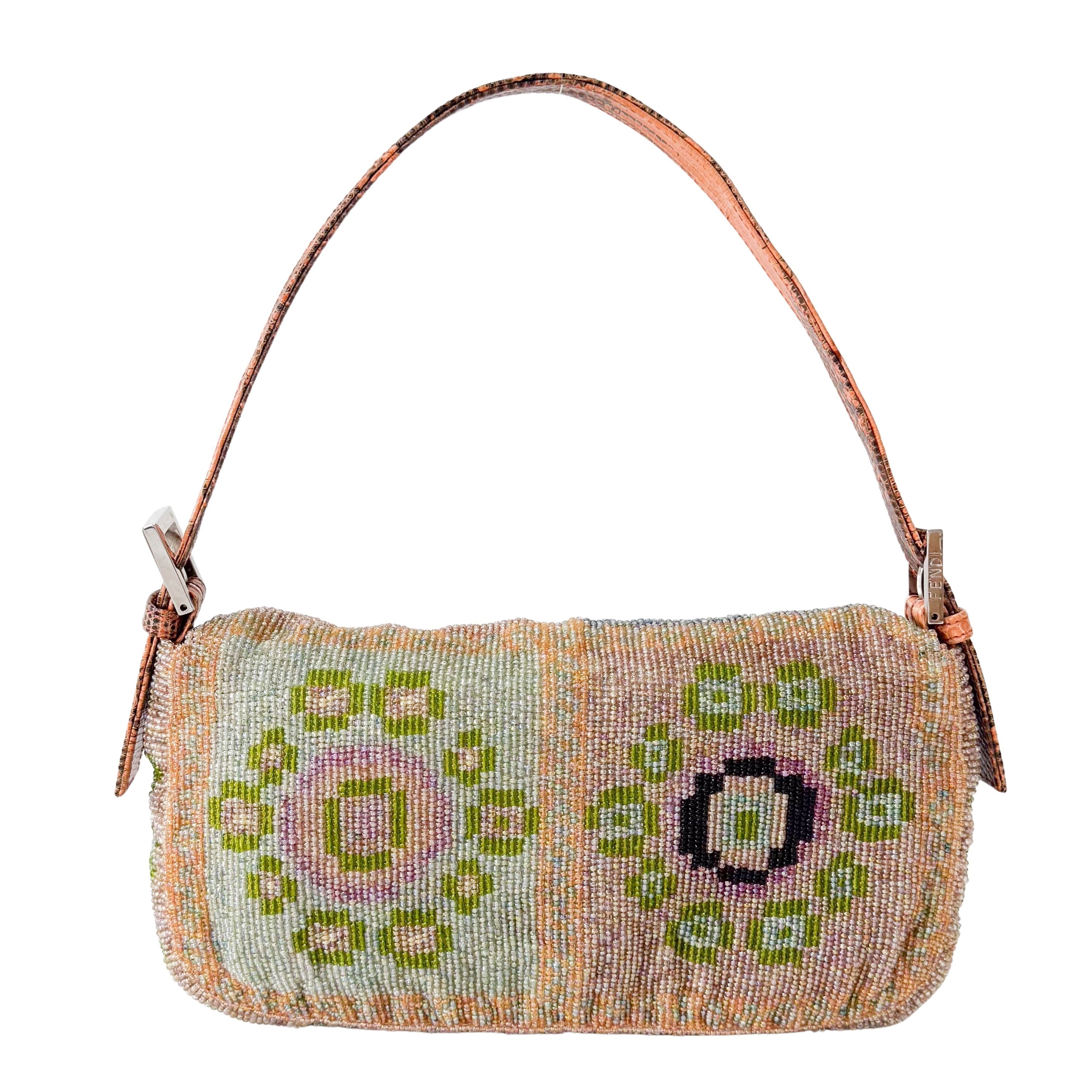 Baguette Multi-colour Beaded Shoulder Bag