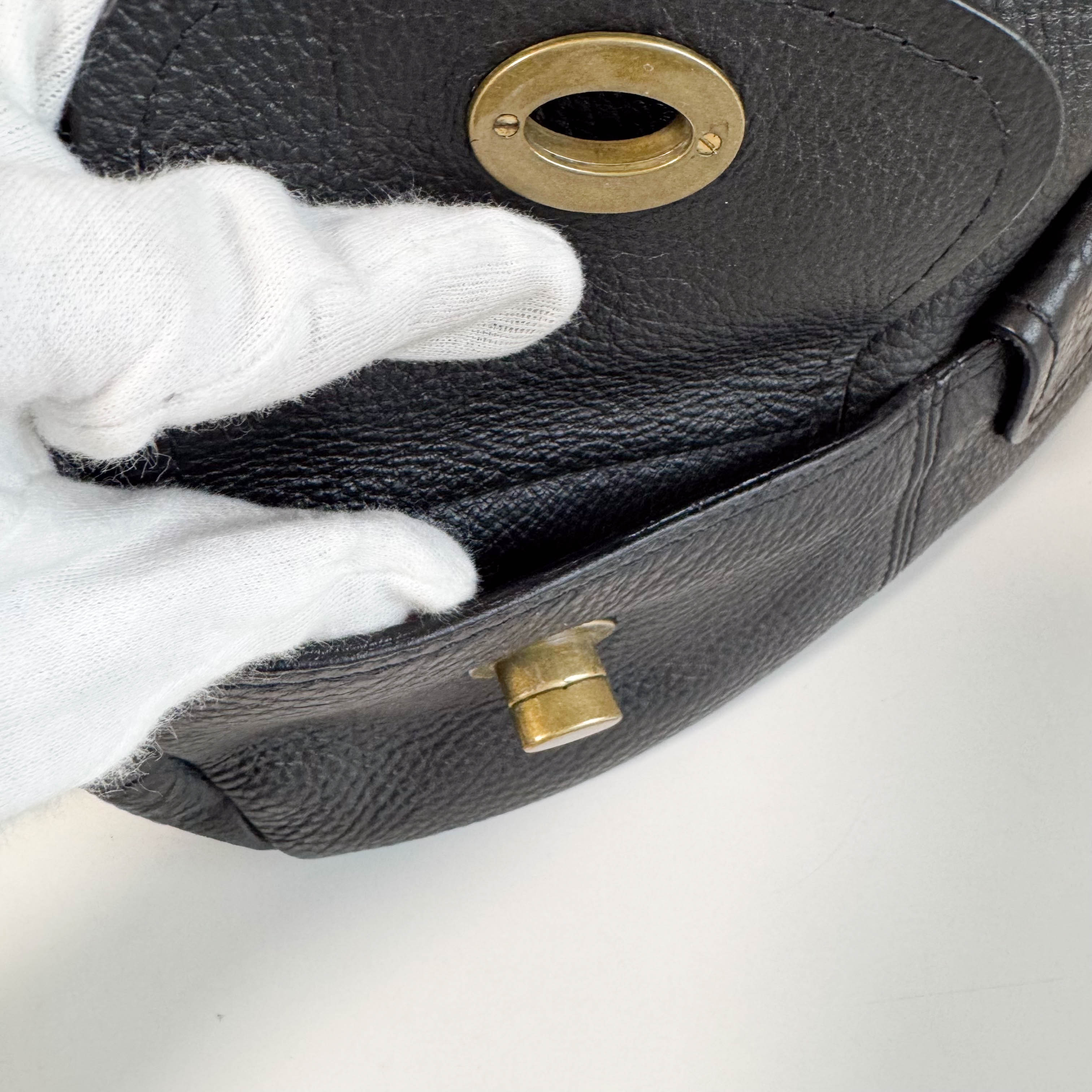 Archive Black Leather Hobo Shoulder Bag